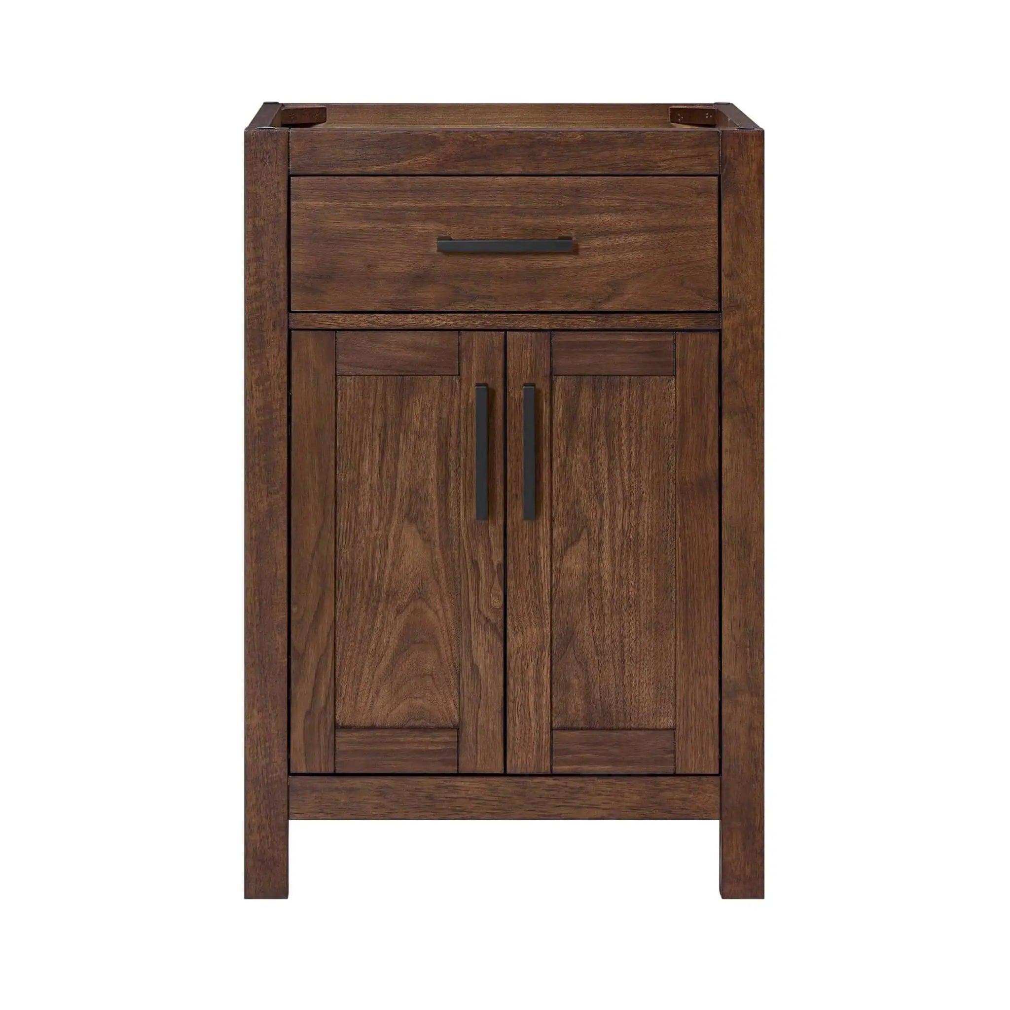 24" Beckett Single Bathroom Vanity in Dark Walnut with Matte Black Trim by Wyndham