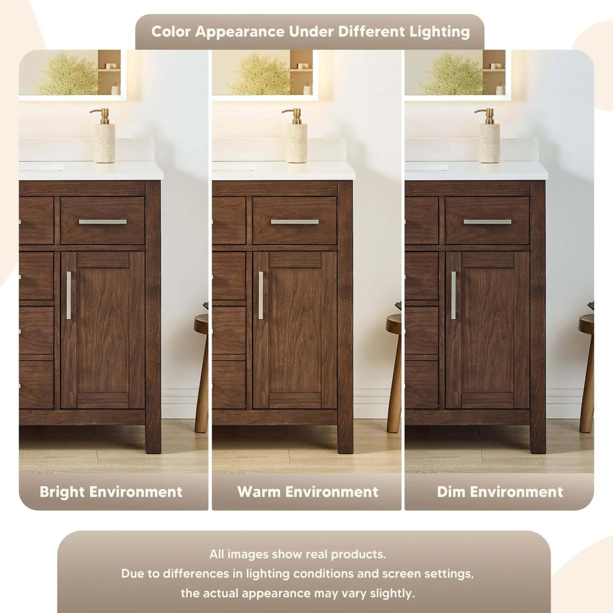 24" Beckett Single Bathroom Vanity in Dark Walnut with Matte Black Trim by Wyndham