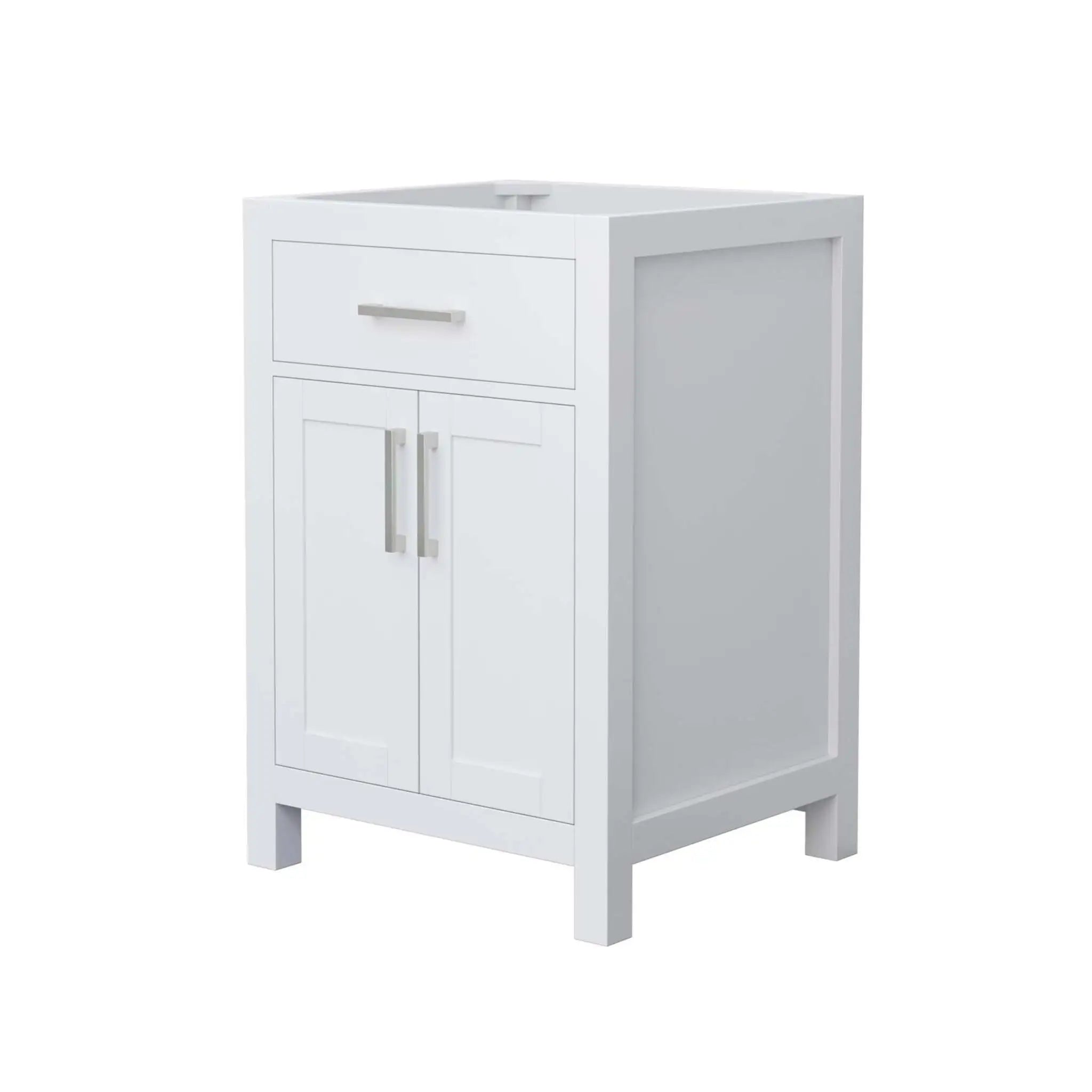 24" Beckett Single Bathroom Vanity in White with Brushed Nickel Trim by Wyndham