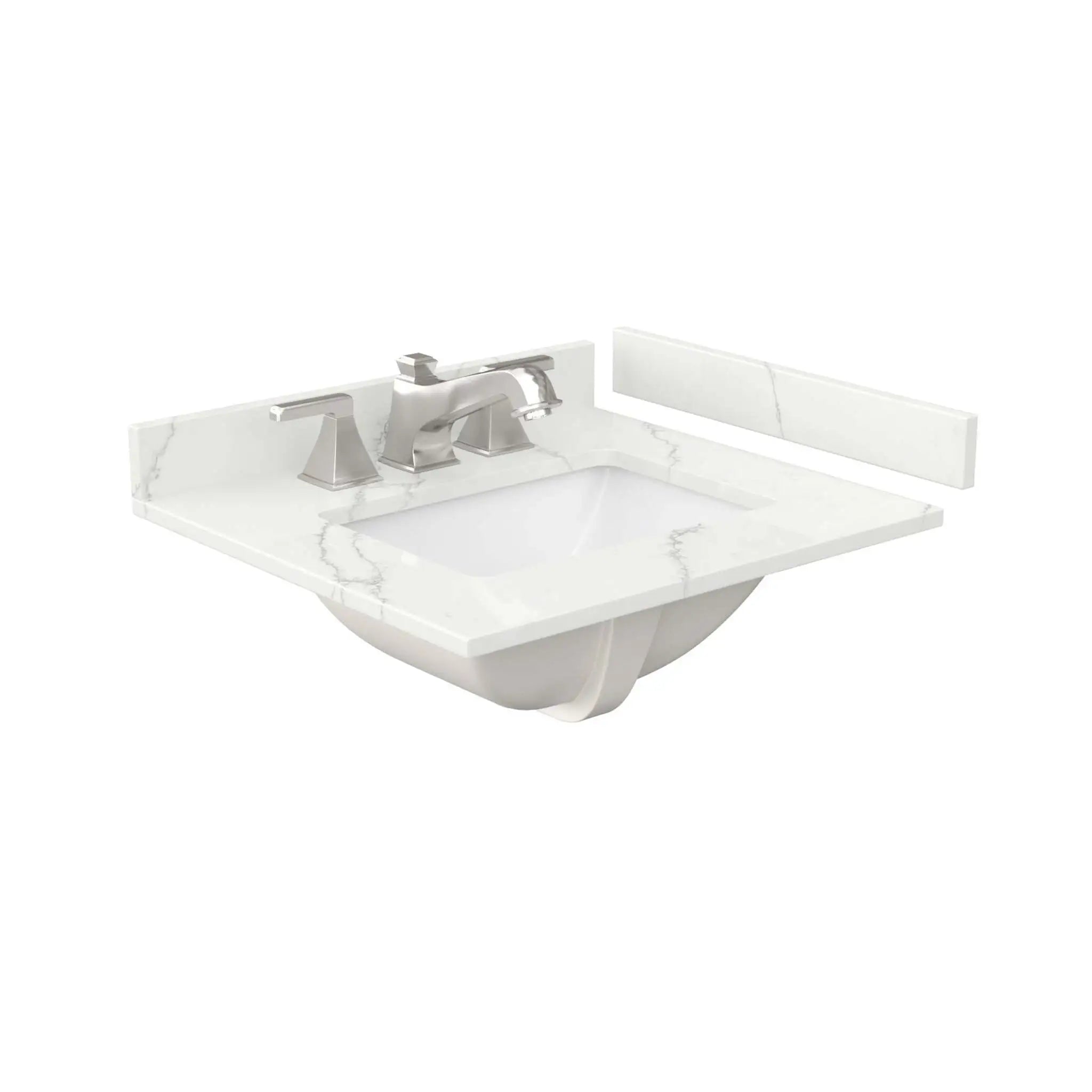 24" Beckett Single Bathroom Vanity in White with Brushed Nickel Trim by Wyndham