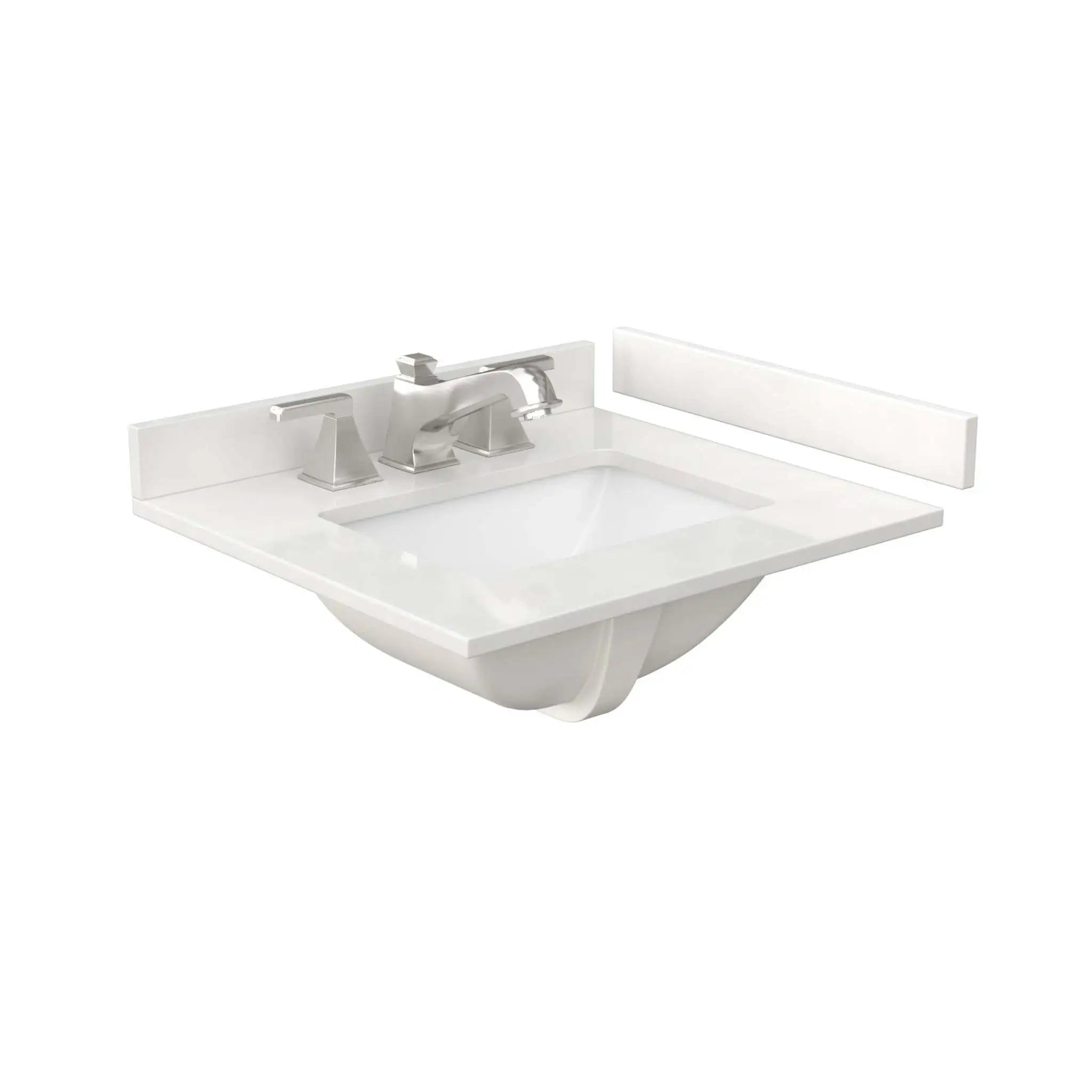 24" Beckett Single Bathroom Vanity in White with Brushed Nickel Trim by Wyndham
