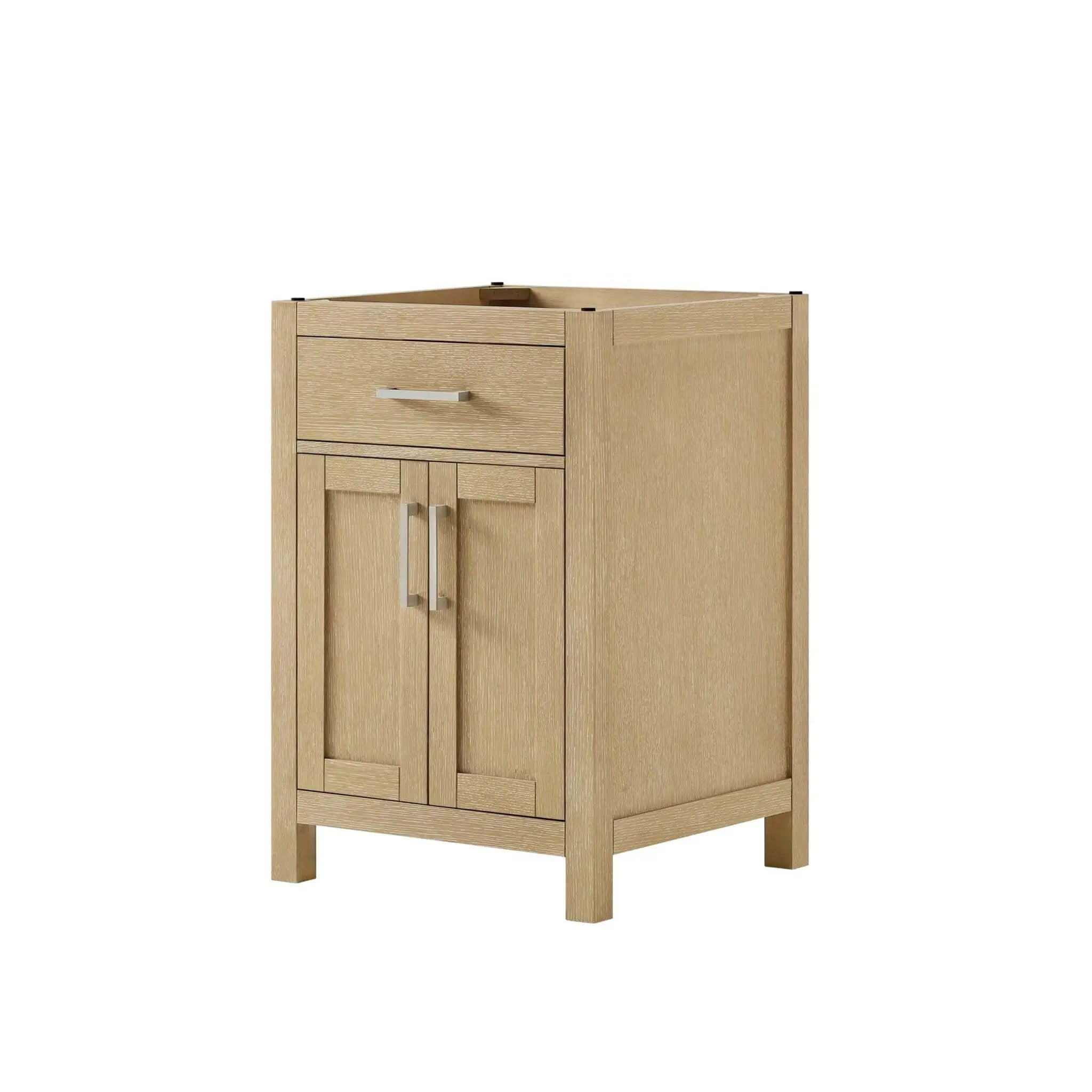 24" Beckett Single Bathroom Vanity in Whitewashed Oak with Brushed Nickel Trim by Wyndham