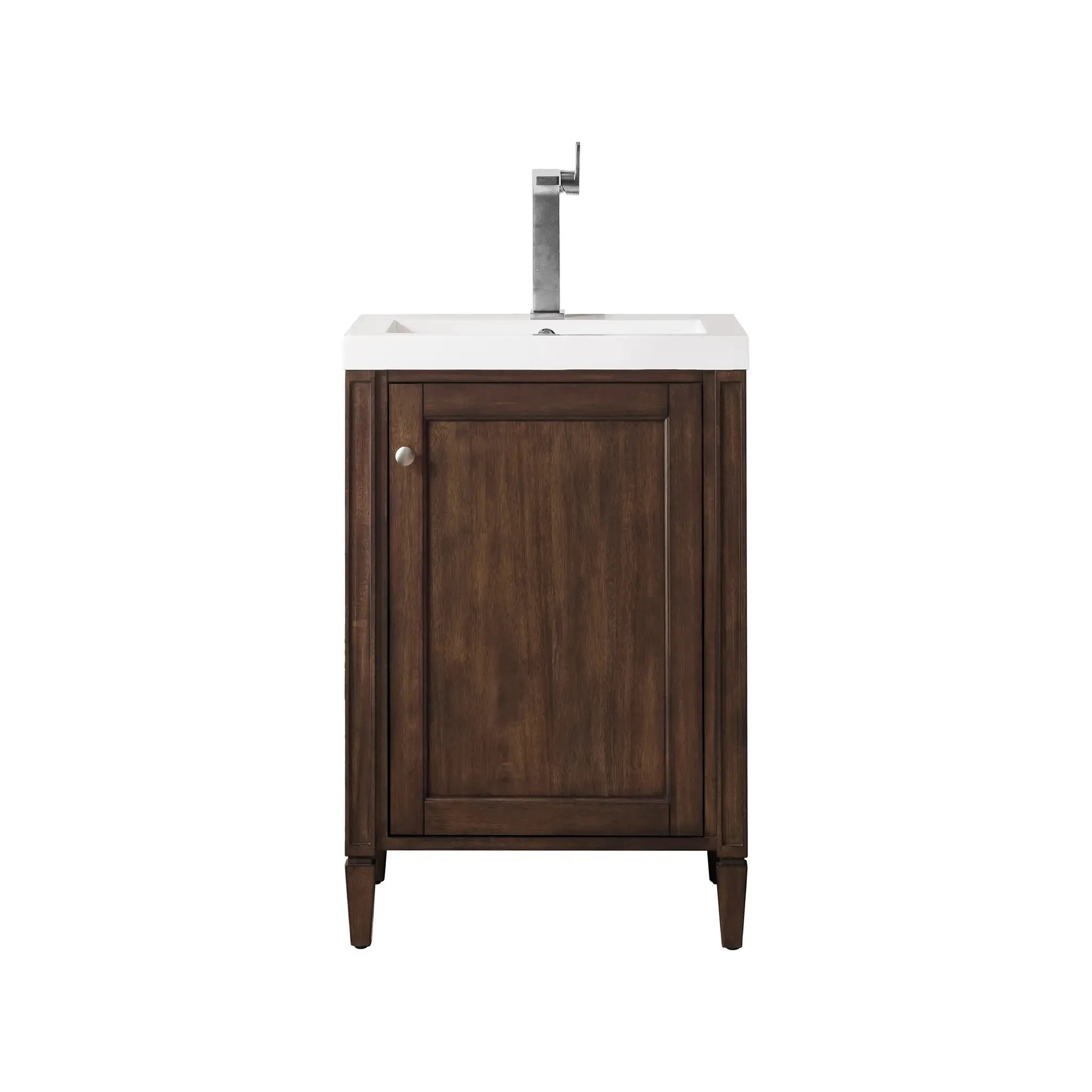 24" Britannia Single Vanity in Mid-Century Acacia-White Glossy image