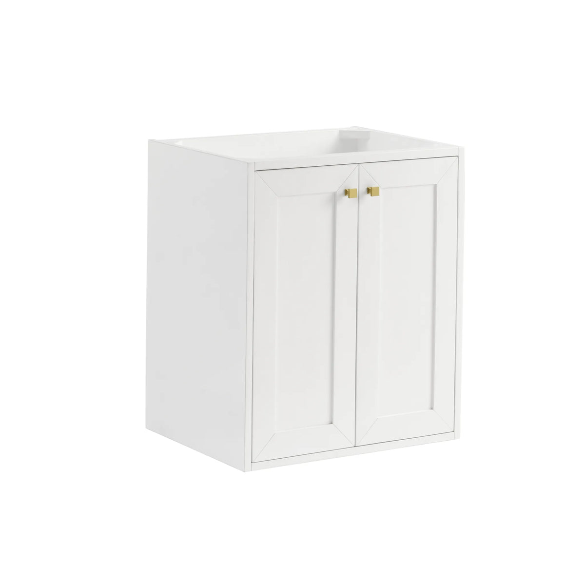 24" Chianti Single Cabinet in Glossy White in Champagne Brass-Cabinet Only image 1