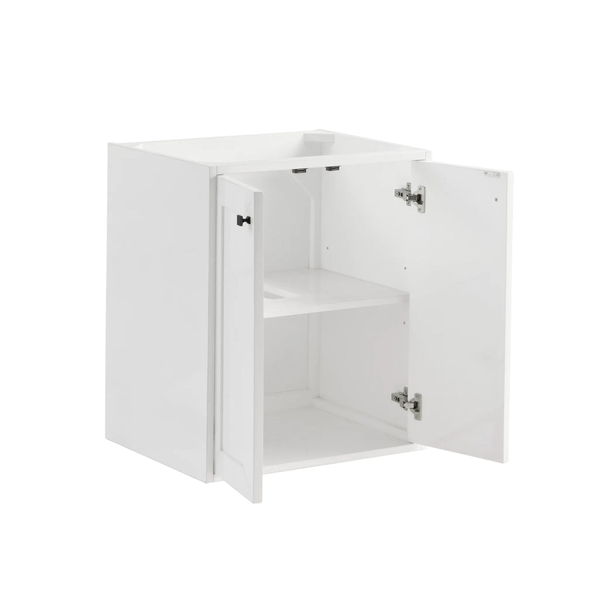 24" Chianti Single Cabinet in Glossy White in Matte Black-White Glossy image 16