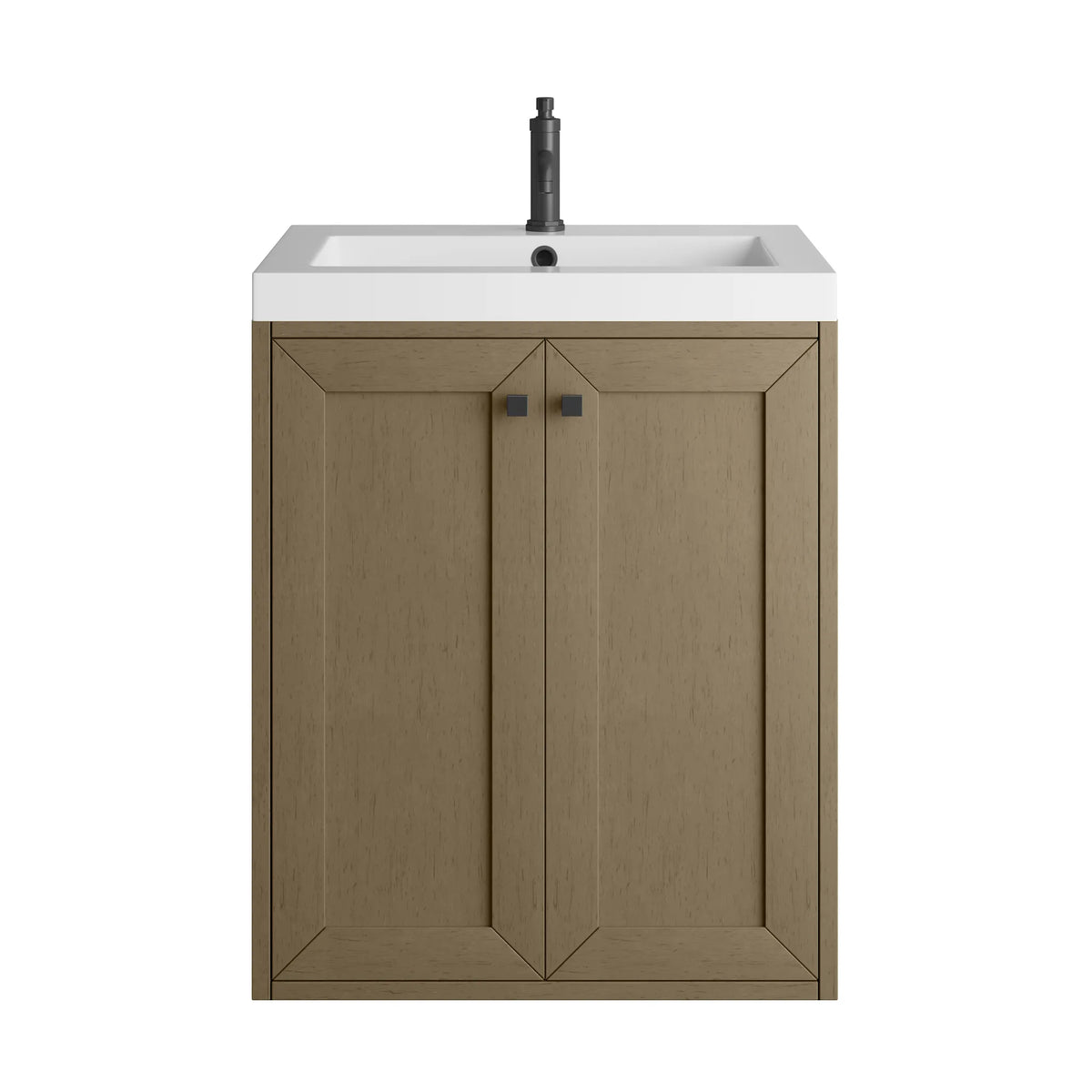 24" Chianti Single Cabinet in Walnut Whisper in Matte Black-White Glossy image 1