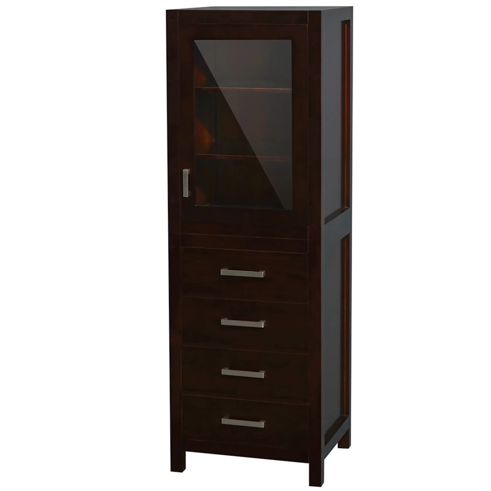 24" Espresso Bathroom Linen Tower Cabinet - Sheffield by Wyndham (WCS1414LTES) image