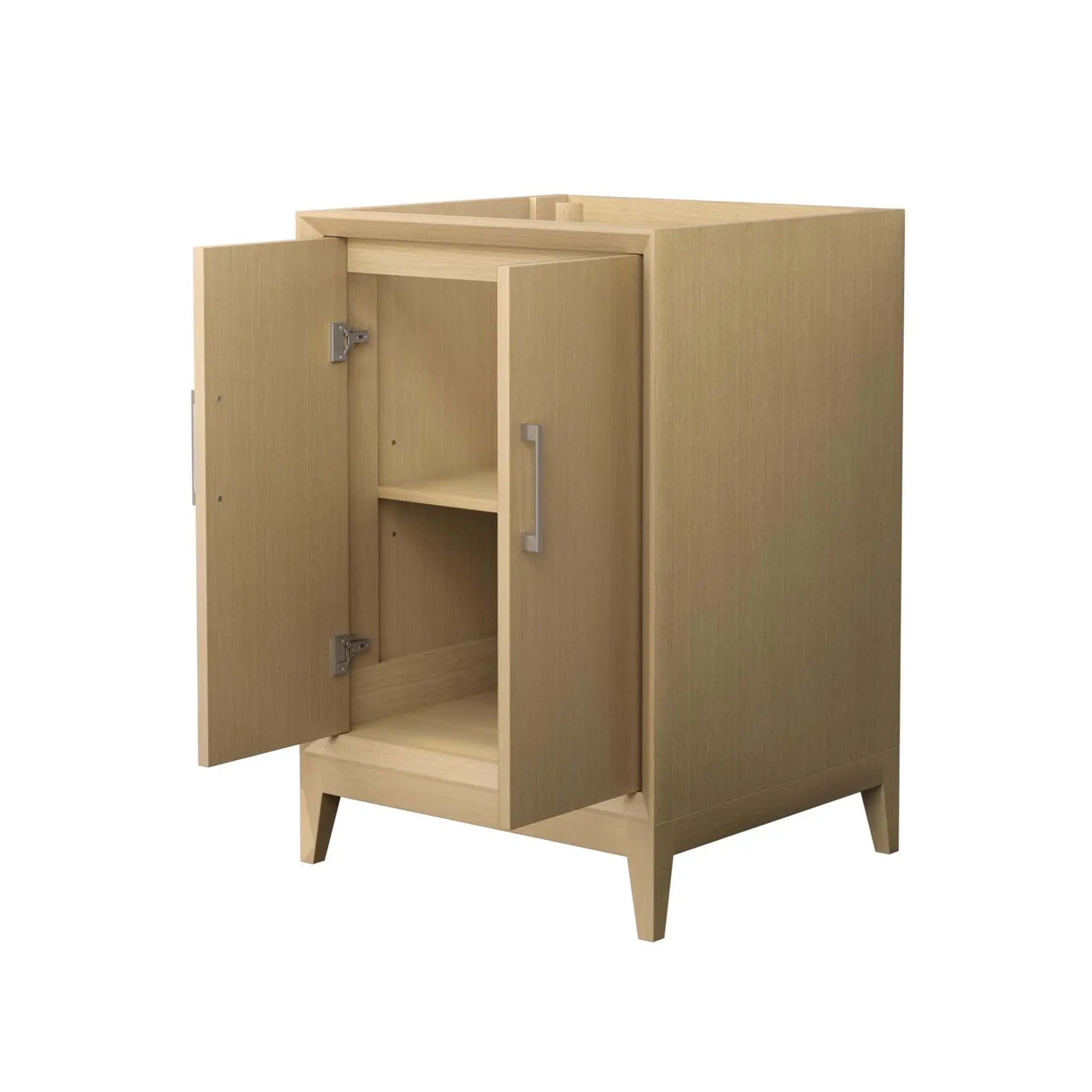 24" Janna Single Bathroom Vanity in White Oak with Brushed Nickel Trim by Wyndham