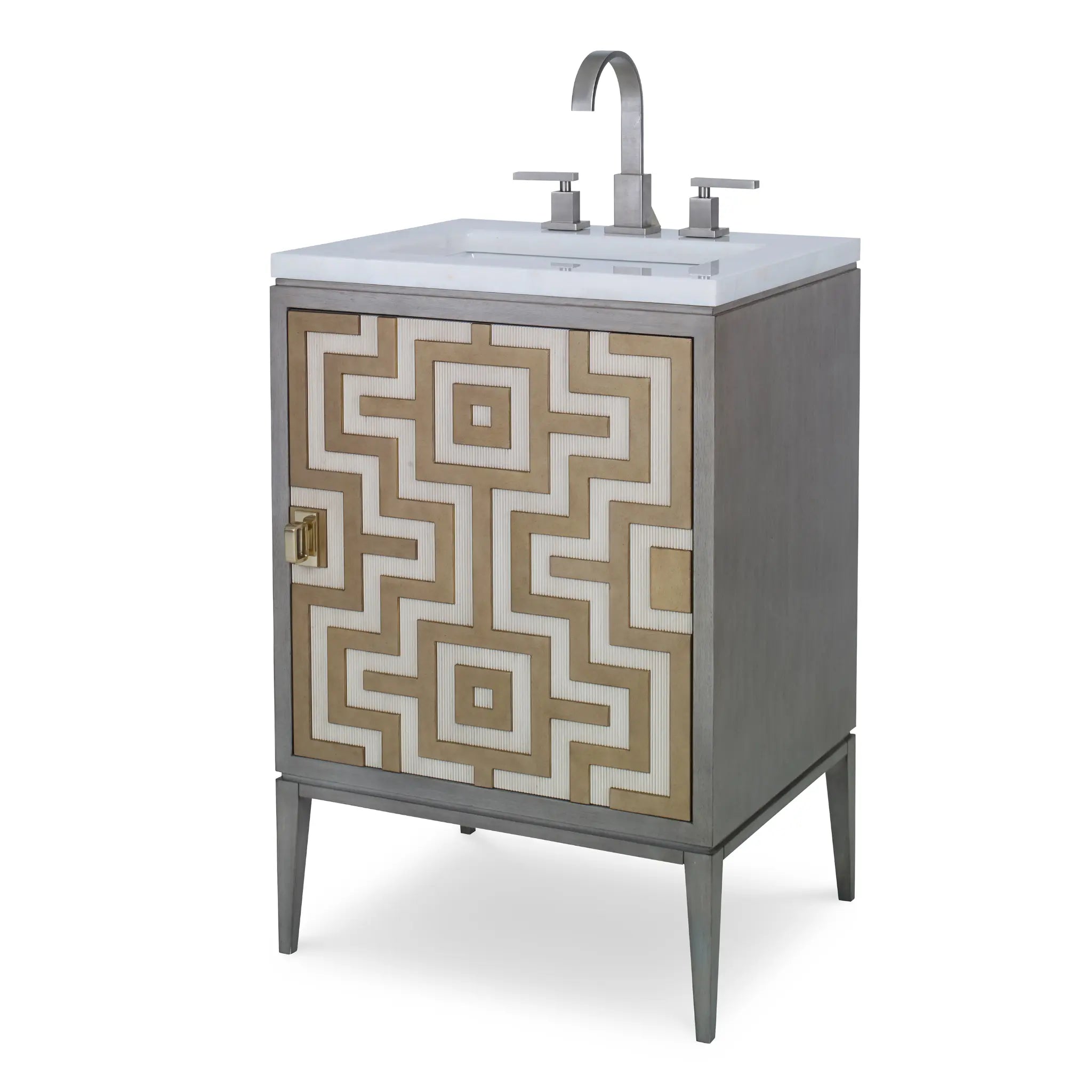 24" Labyrinth Petite Sink Chest - Ash Grey by Ambella Home image 1