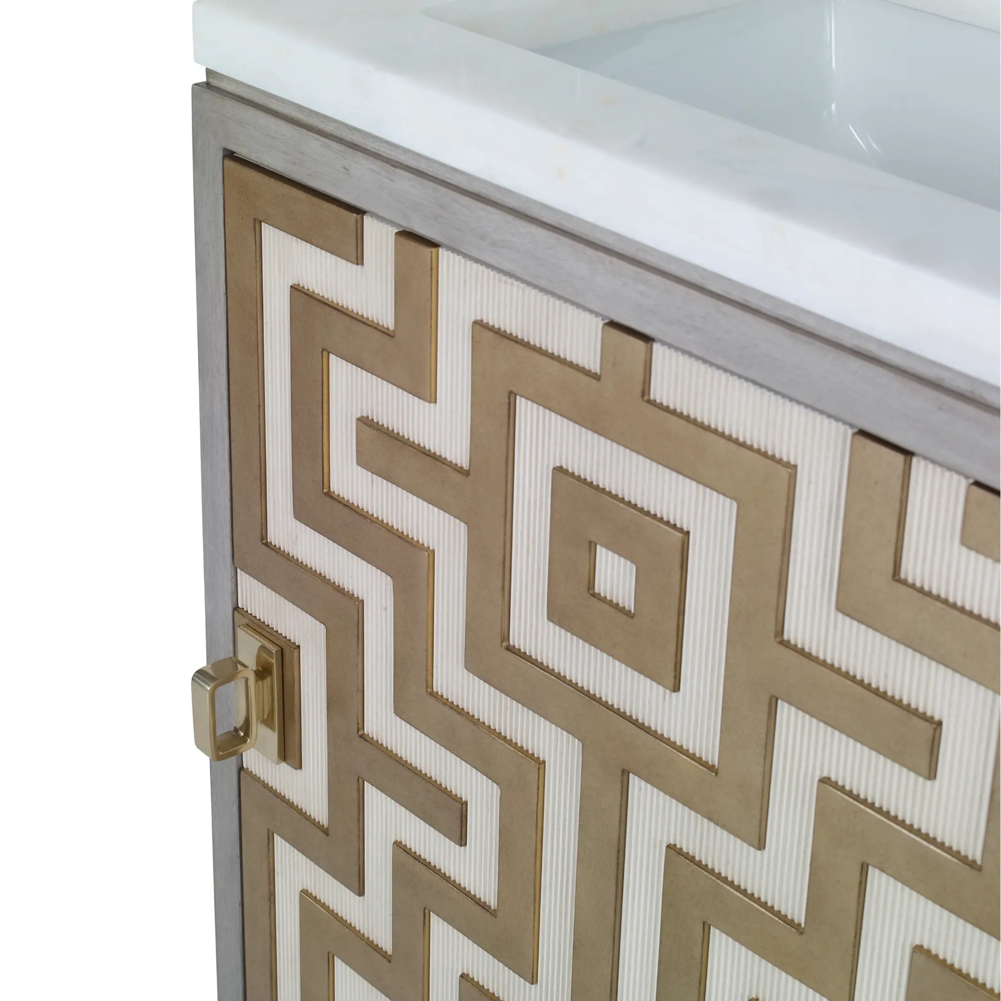 24" Labyrinth Petite Sink Chest - Ash Grey by Ambella Home image 2