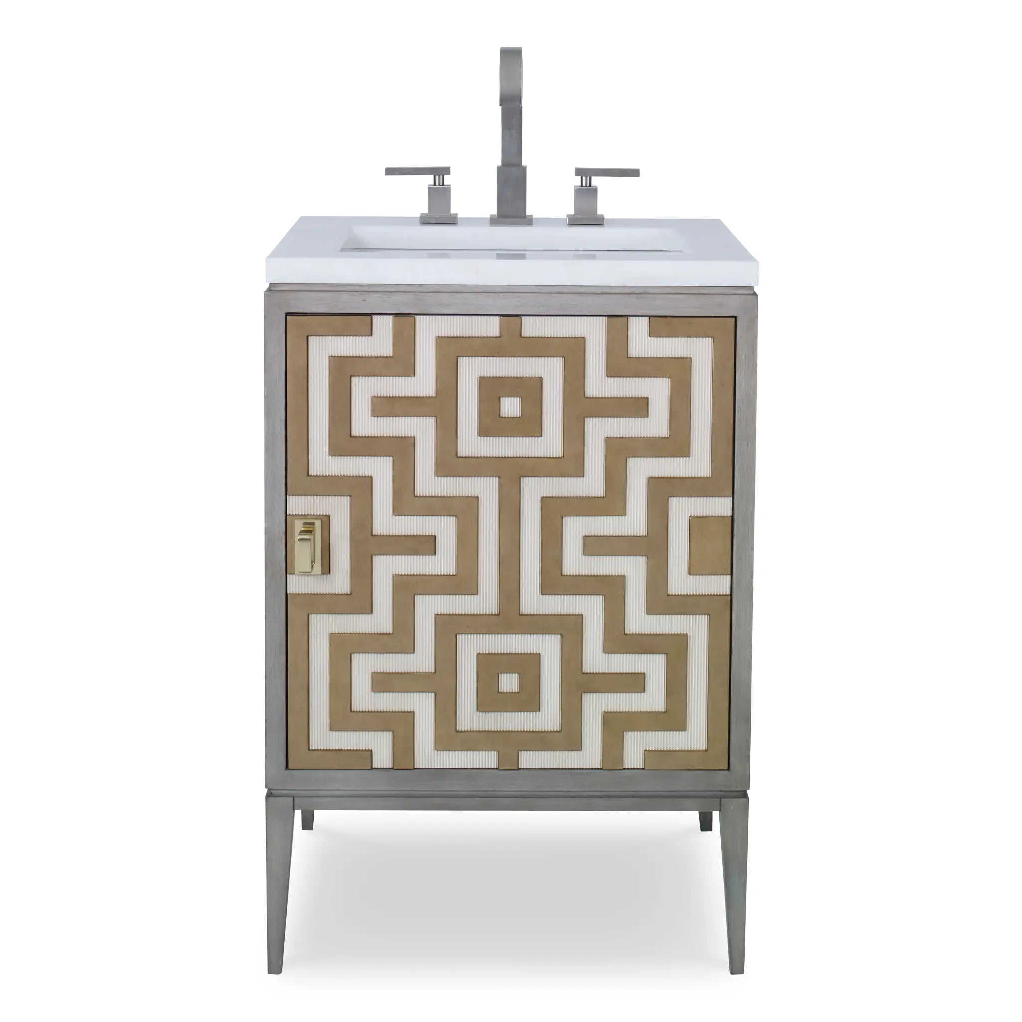 24" Labyrinth Petite Sink Chest - Ash Grey by Ambella Home image