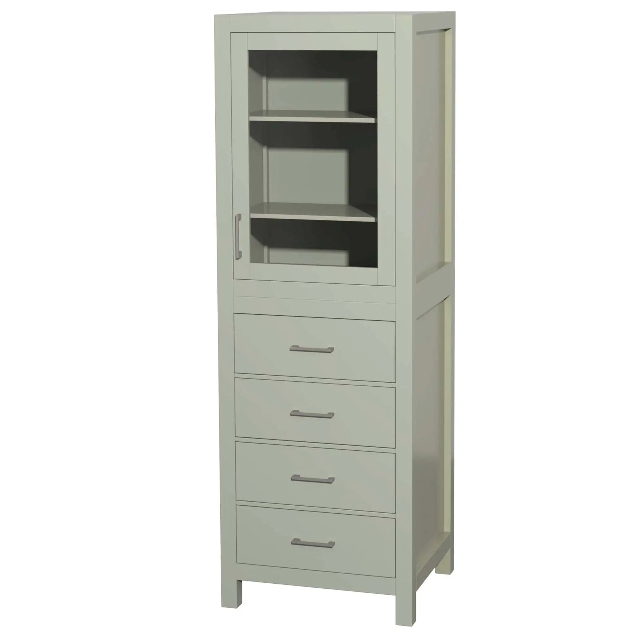 24" Light Green Bathroom Linen Tower Cabinet - Sheffield by Wyndham (WCS1414LTLG) image