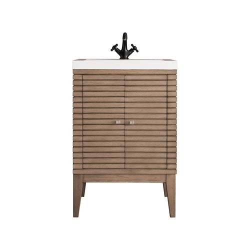 24" Linden Single Vanity in Whitewashed Walnut by James Martin Vanities