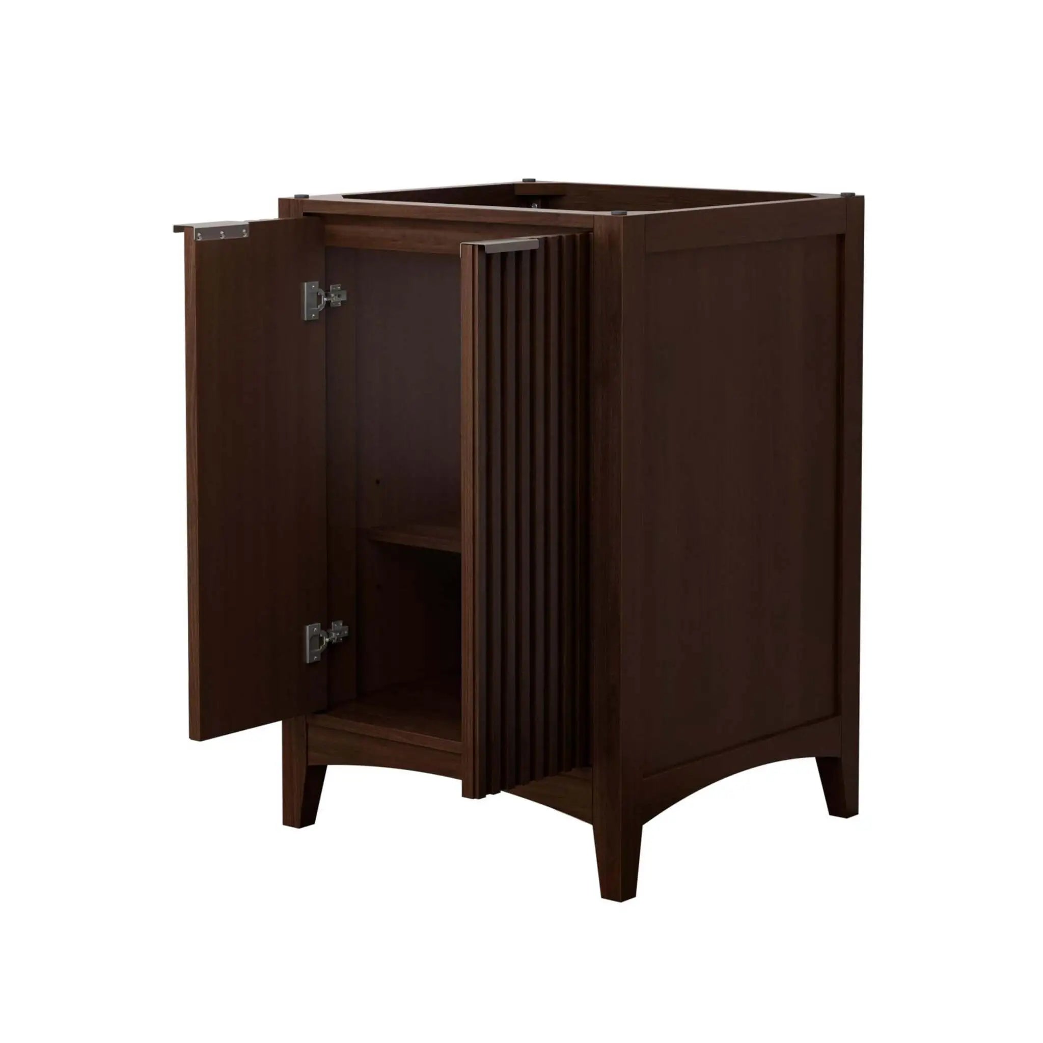 24" Palmilla Single Bathroom Vanity in Dark Walnut with Brushed Nickel Trim by Wyndham