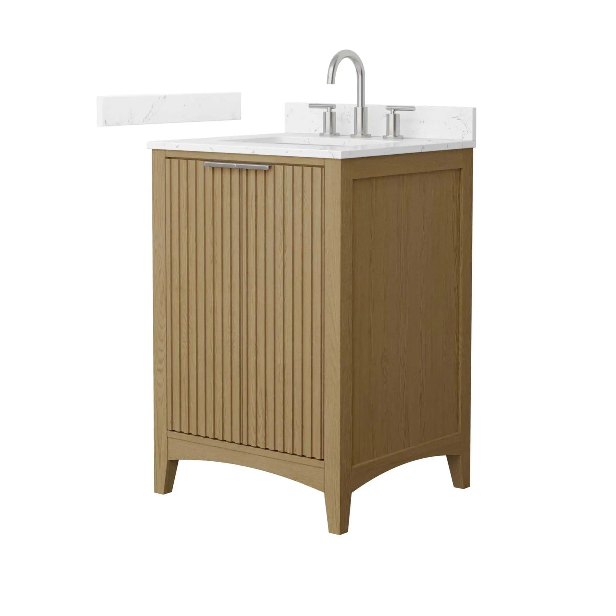 24" Palmilla Single Bathroom Vanity in Natural Oak with Brushed Nickel Trim by Wyndham