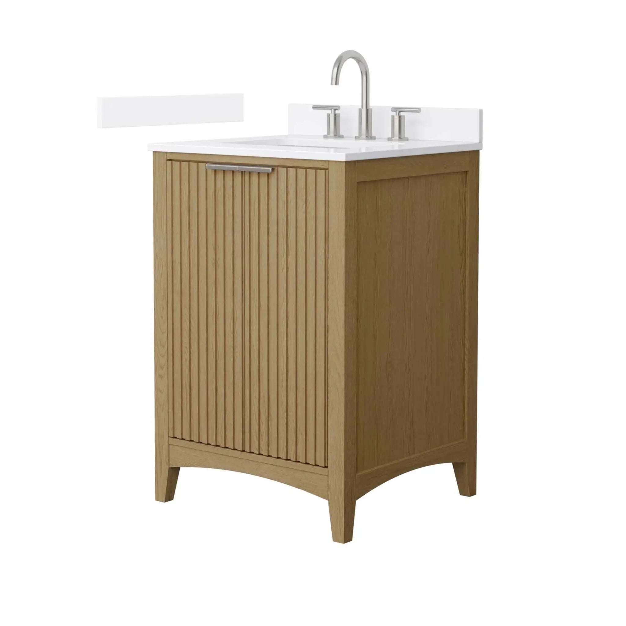 24" Palmilla Single Bathroom Vanity in Natural Oak with Brushed Nickel Trim by Wyndham