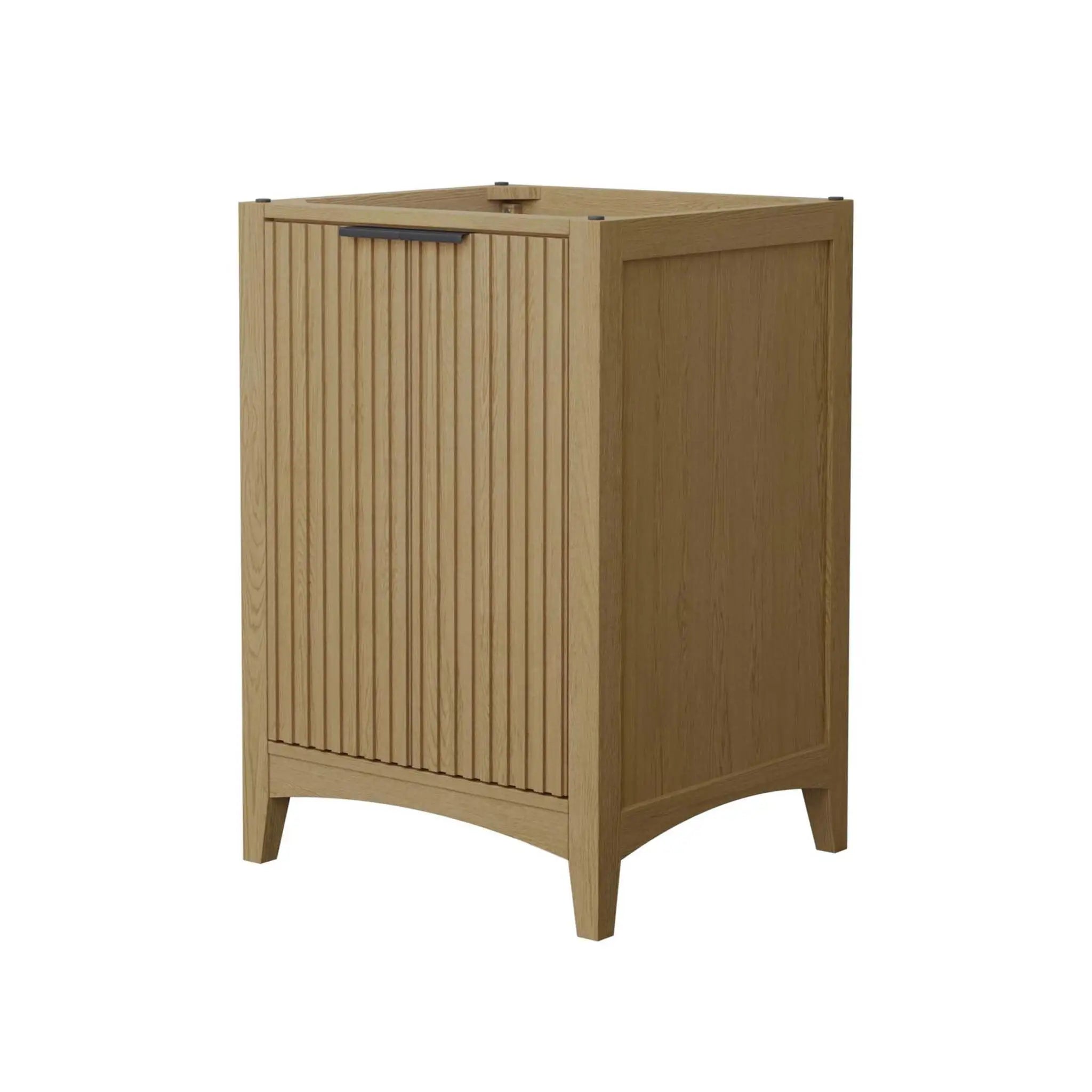 24" Palmilla Single Bathroom Vanity in Natural Oak with Matte Black Trim by Wyndham