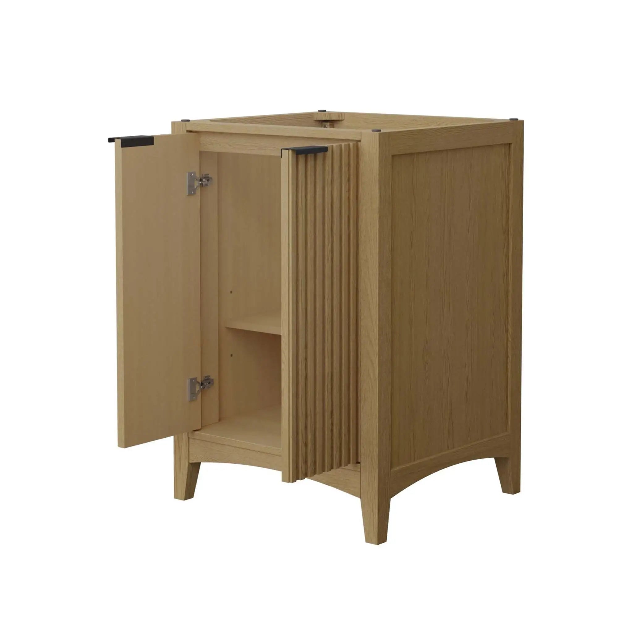 24" Palmilla Single Bathroom Vanity in Natural Oak with Matte Black Trim by Wyndham