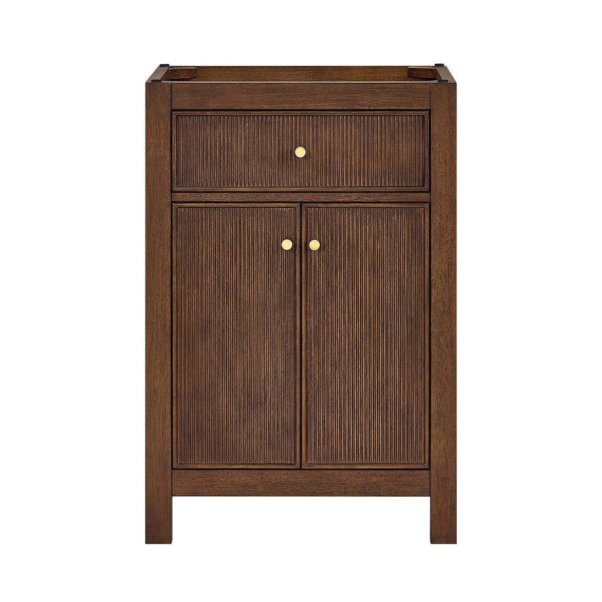 24" Pendry Single Bathroom Vanity Dark Walnut Brushed Gold Trim by wyndham View 33
