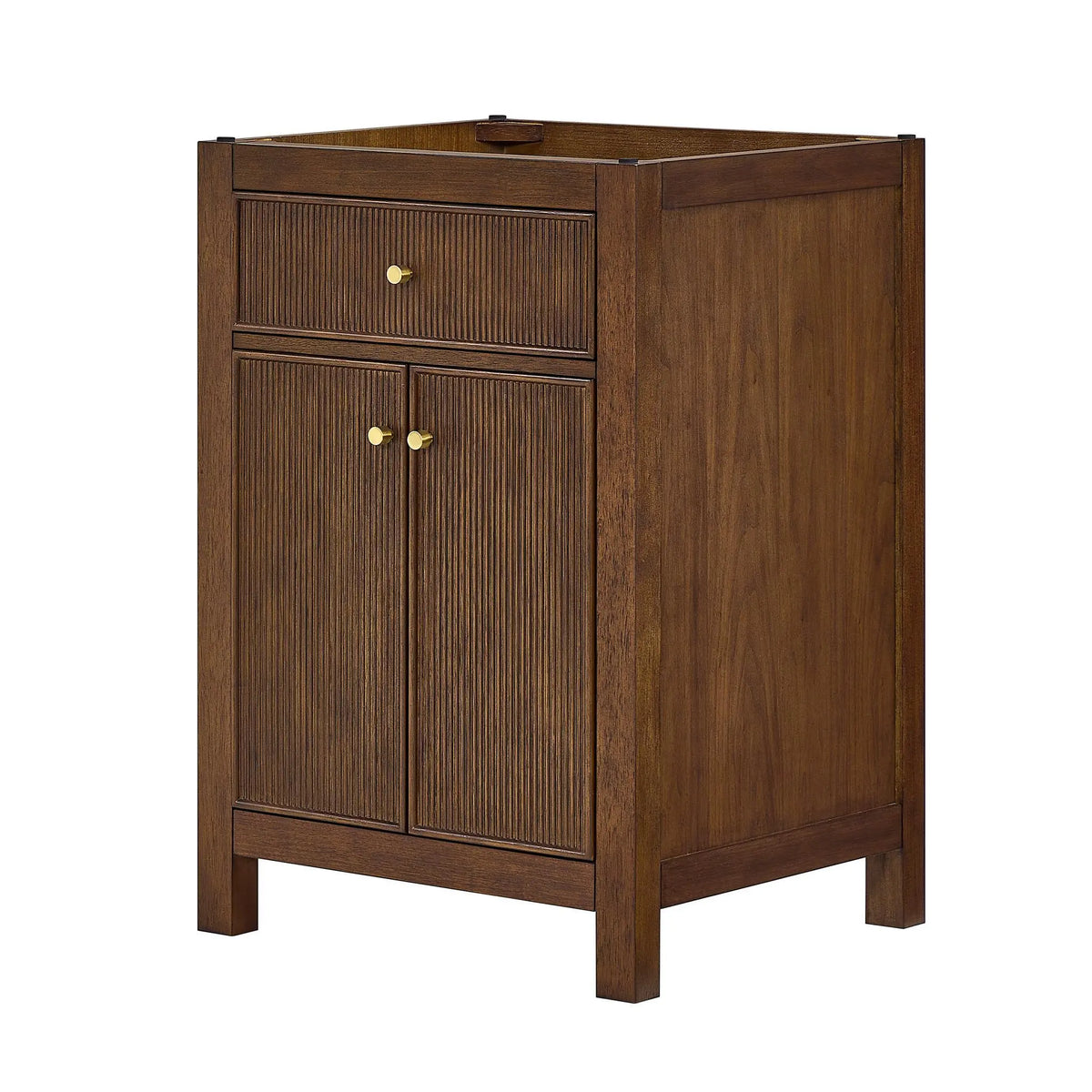 24" Pendry Single Bathroom Vanity Dark Walnut Brushed Gold Trim by wyndham View 36