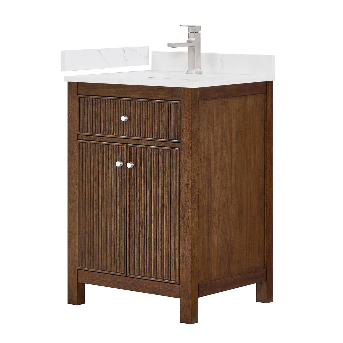 24" Pendry Single Bathroom Vanity Dark Walnut Brushed Nickel Trim by wyndham View 9