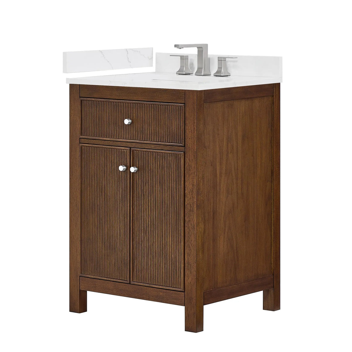 24" Pendry Single Bathroom Vanity Dark Walnut Brushed Nickel Trim by wyndham View 17