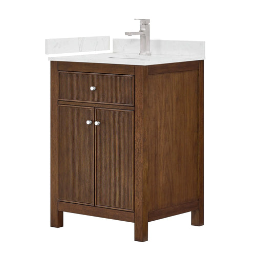 24" Pendry Single Bathroom Vanity Dark Walnut Brushed Nickel Trim by wyndham
