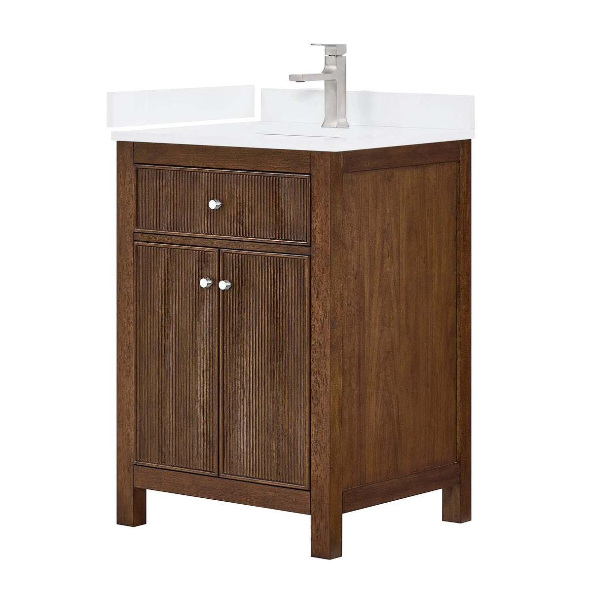 24" Pendry Single Bathroom Vanity Dark Walnut Brushed Nickel Trim by wyndham View 5