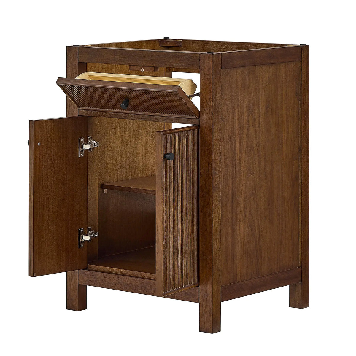 24" Pendry Single Bathroom Vanity Dark Walnut Matte Black Trim by wyndham View 34