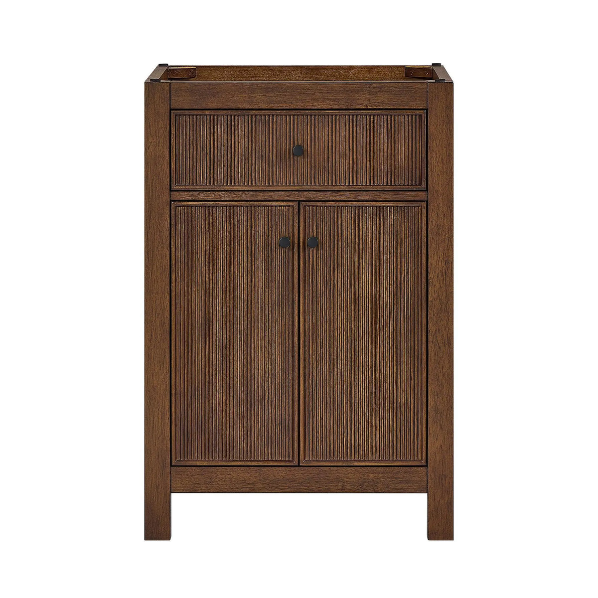 24" Pendry Single Bathroom Vanity Dark Walnut Matte Black Trim by wyndham View 33