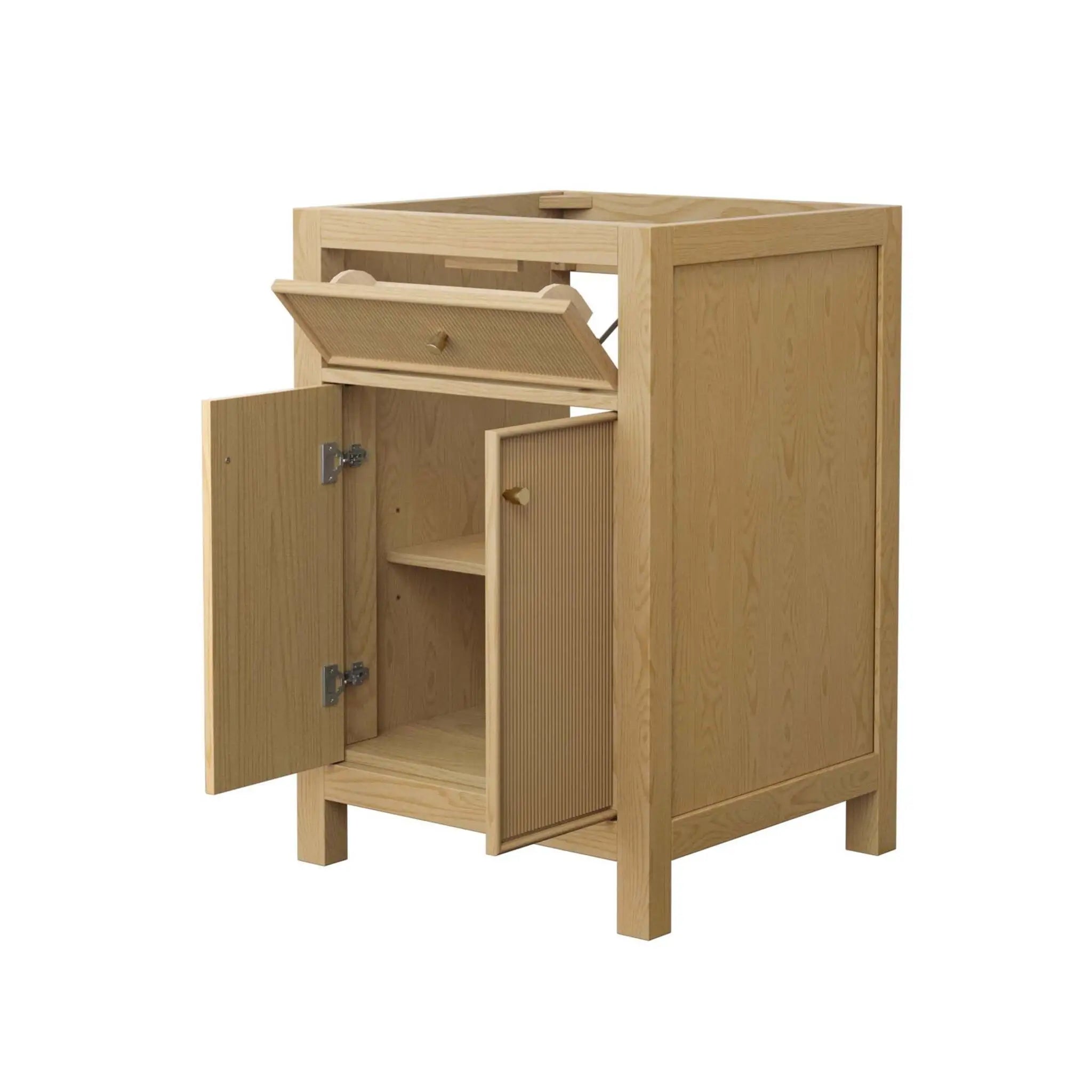 24" Pendry Single Bathroom Vanity in Tanned Oak with Brushed Gold Trim by Wyndham
