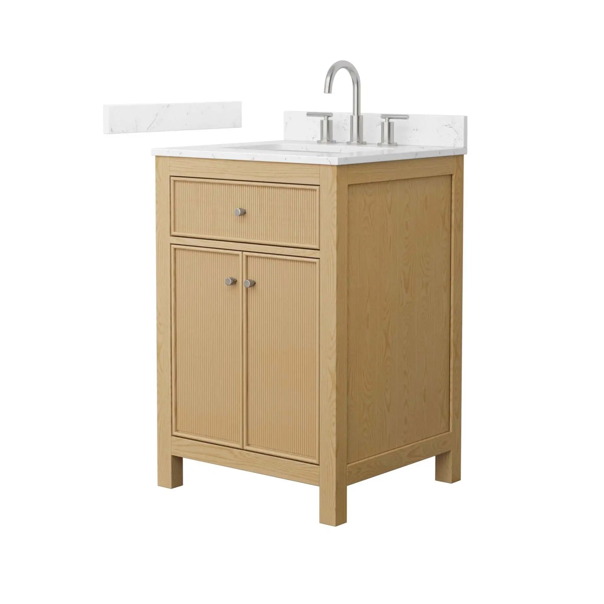 24" Pendry Single Bathroom Vanity in Tanned Oak with Brushed Nickel Trim by Wyndham