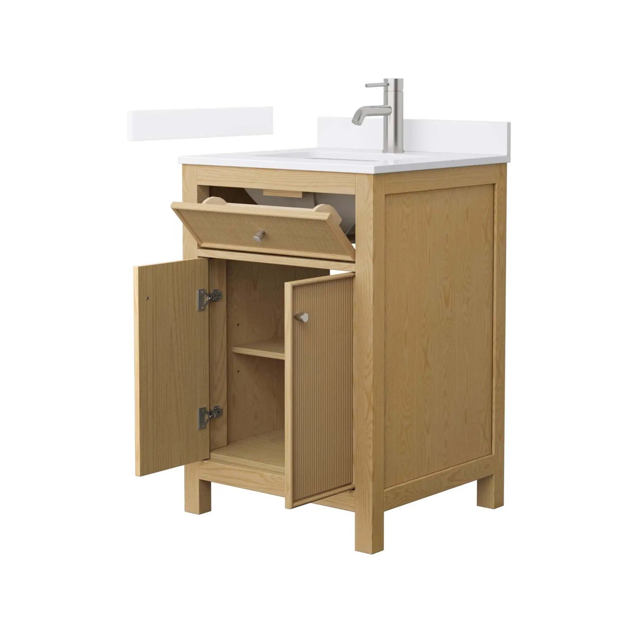 24" Pendry Single Bathroom Vanity in Tanned Oak with Brushed Nickel Trim by Wyndham