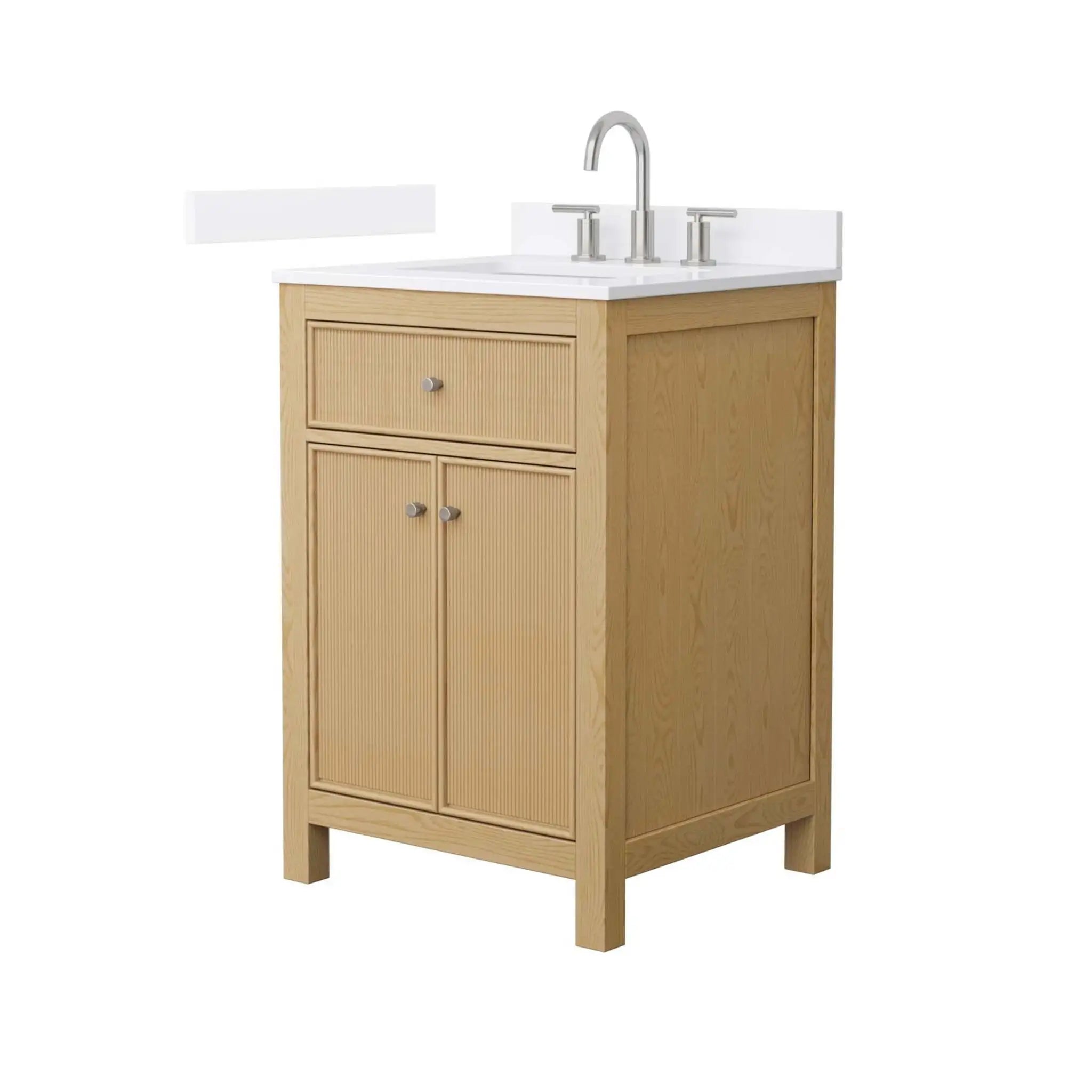 24" Pendry Single Bathroom Vanity in Tanned Oak with Brushed Nickel Trim by Wyndham