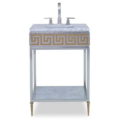 24" Single Sink Bathroom Vanity with Top in Stainless Steel - Ambella Home Roman