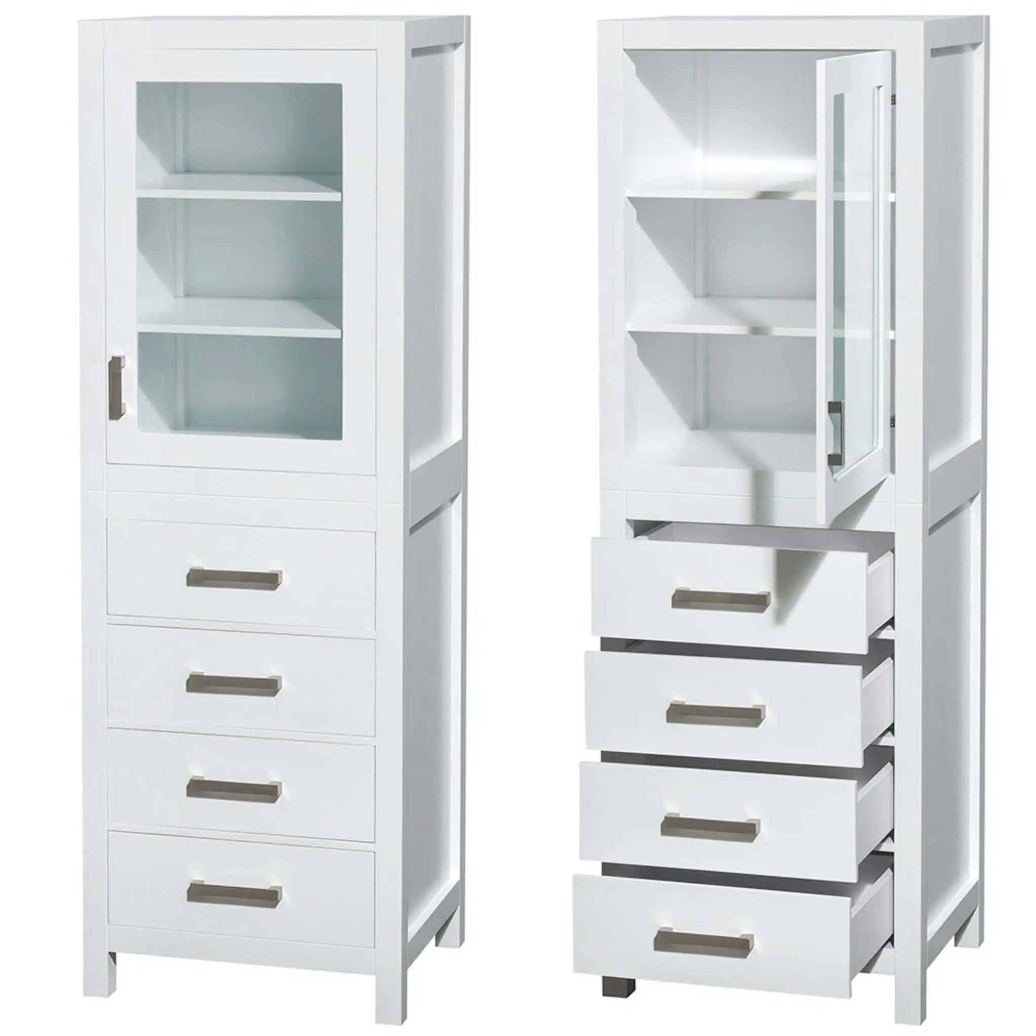 24" White Bathroom Linen Tower Cabinet - Sheffield by Wyndham (WCS1414LTWH) image 2
