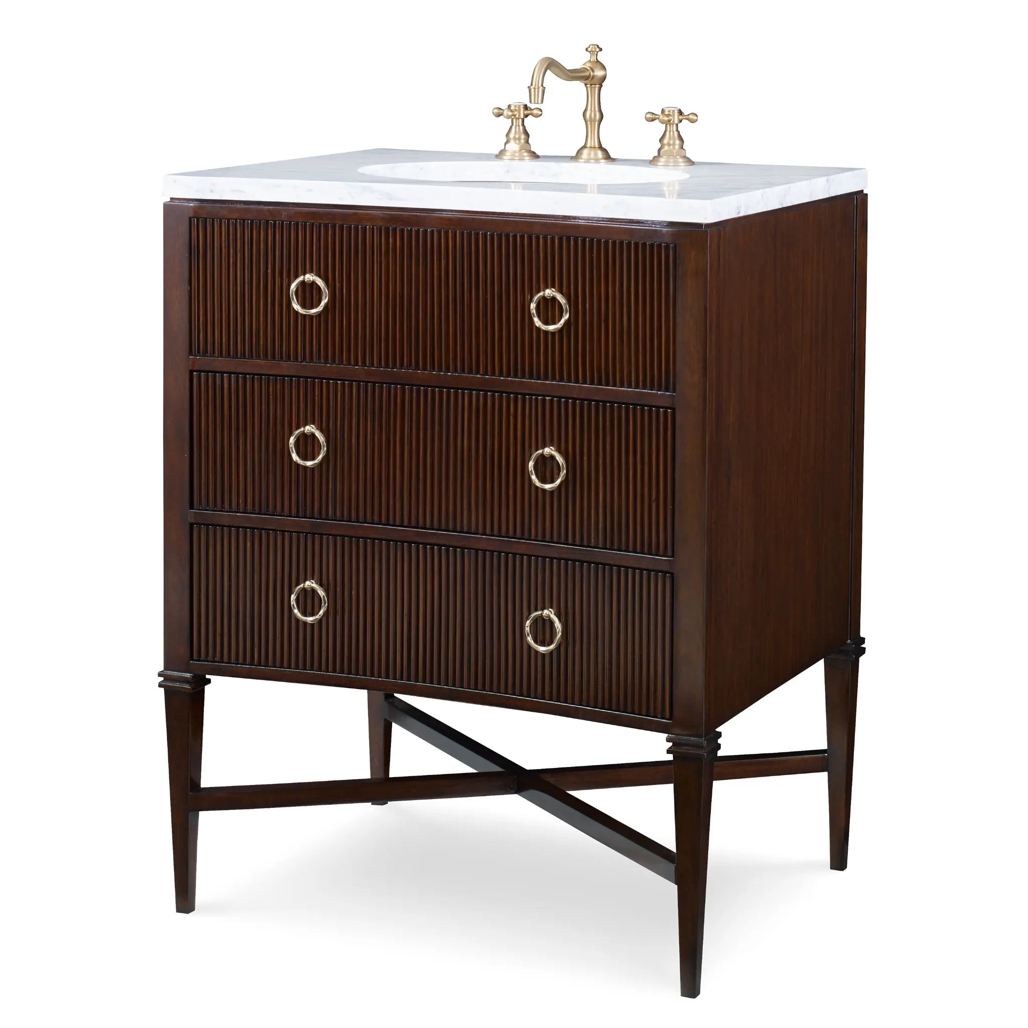 28.50" Reeded Sink Chest - Walnut by Ambella Home image 1
