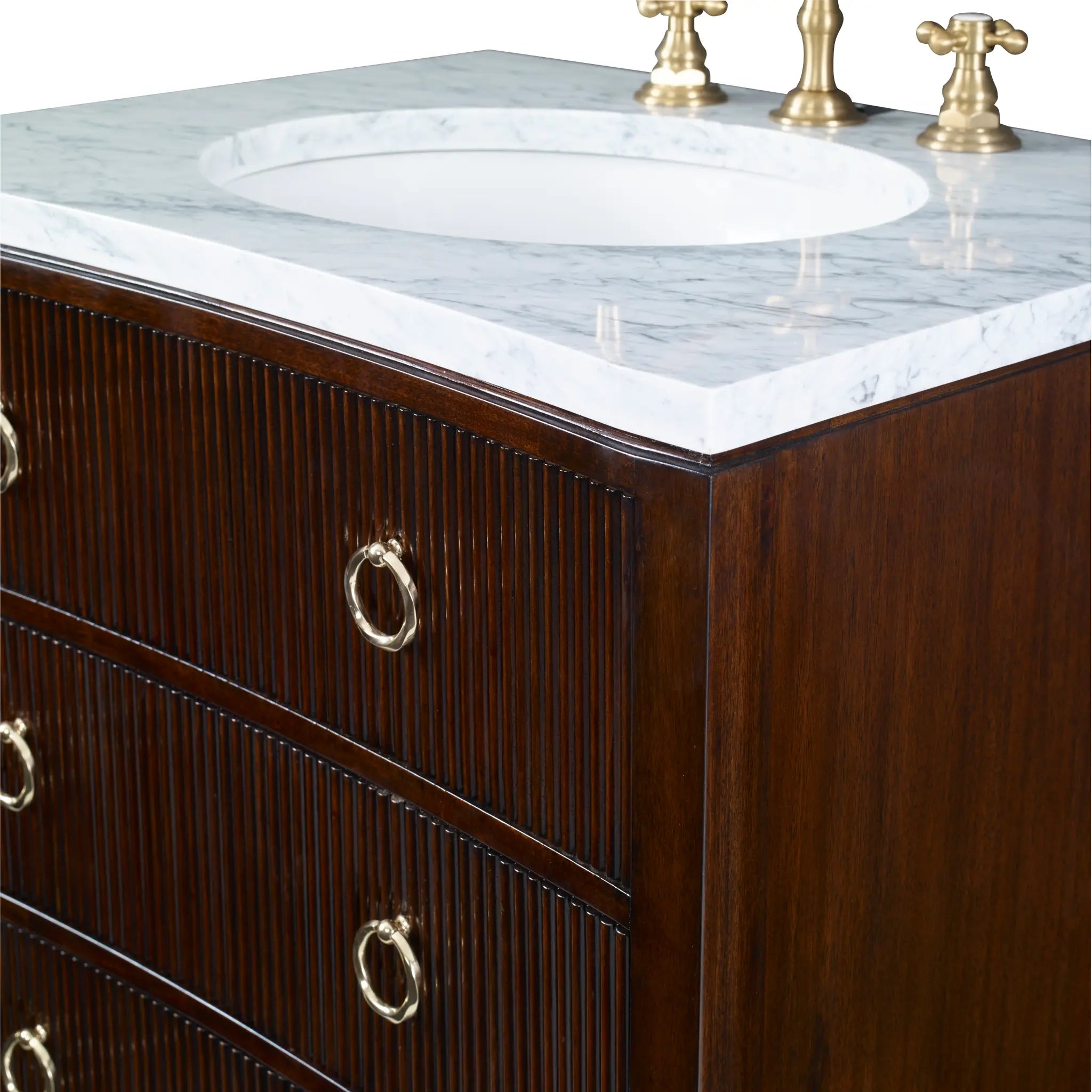 28.50" Reeded Sink Chest - Walnut by Ambella Home image 2