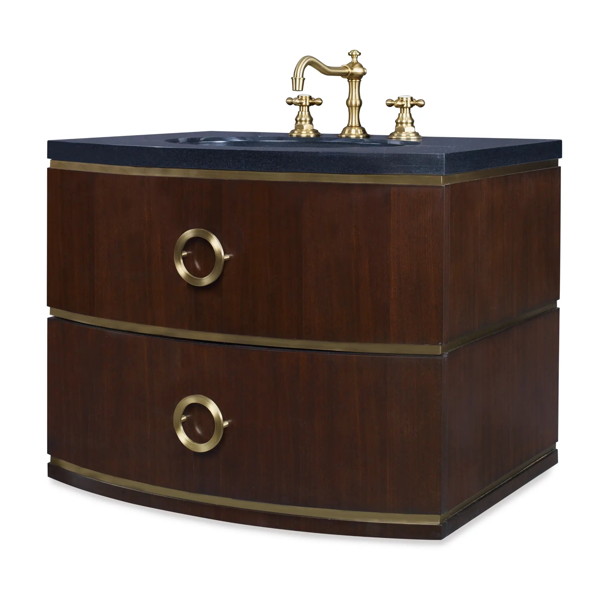28" Cirque Wall Sink Chest - Dark Walnut by Ambella Home image 1