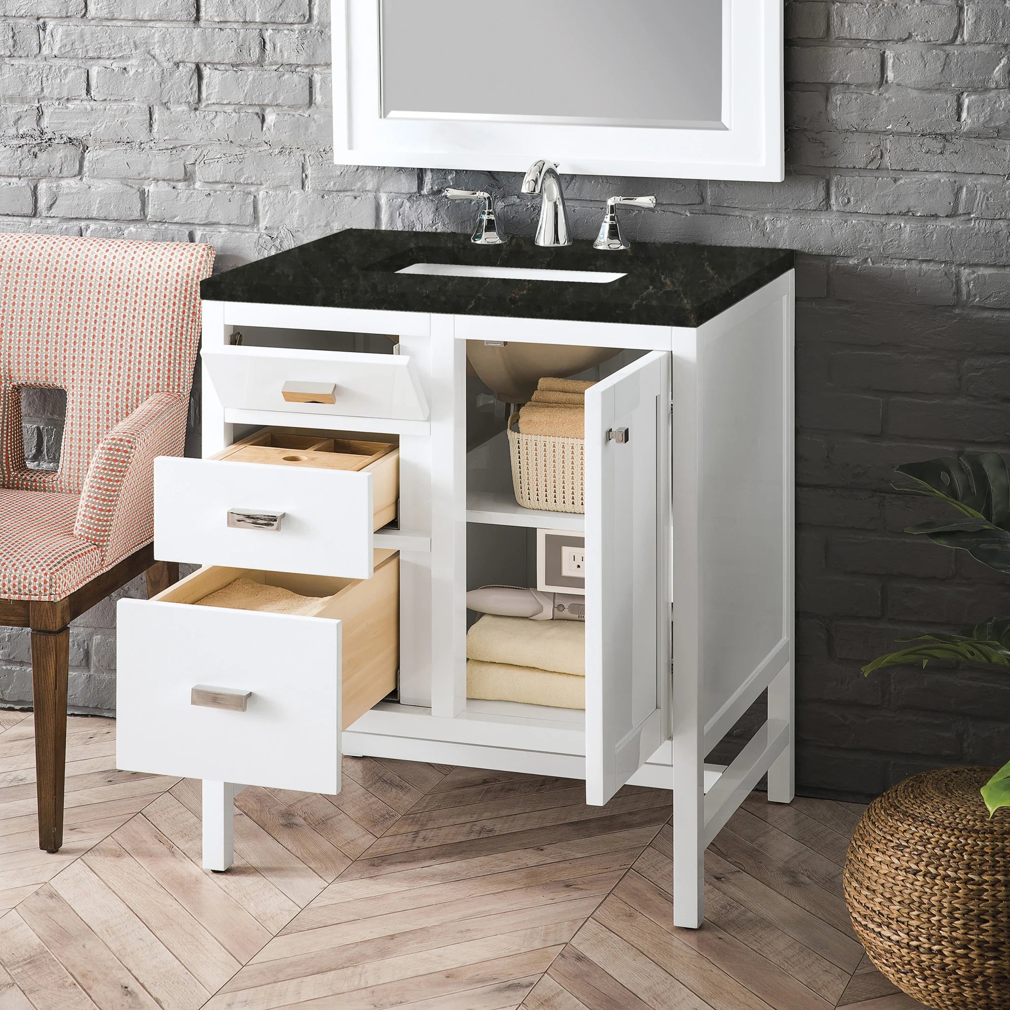 30-addison-single-vanity-cabinet-in-glossy-white-by-james-martin-vanities-e444-v30-gw-phantome-eclos-zero-silica image 2
