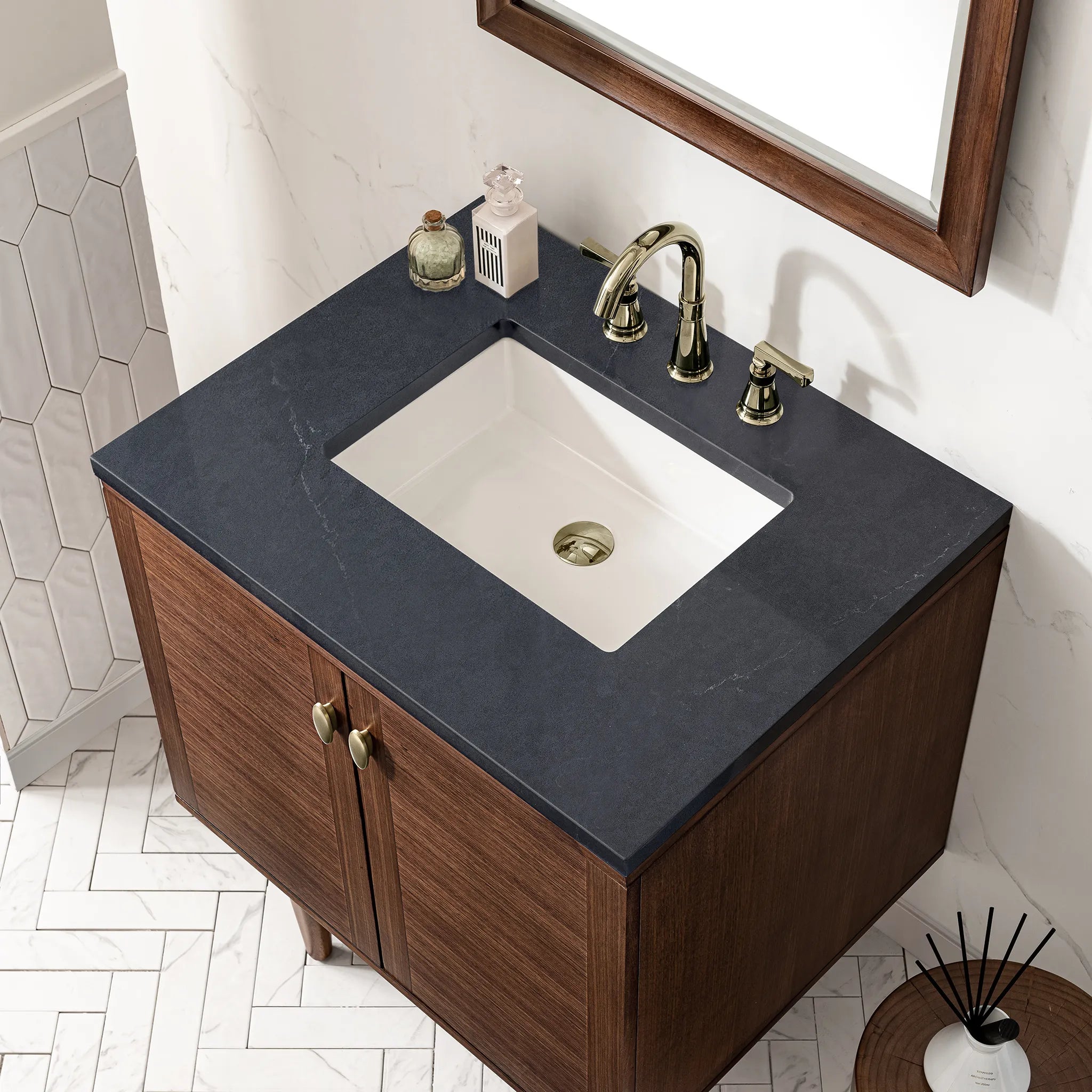 30" Amberly Single Vanity in Mid-Century Walnut-Cabinet Only-Not Available image 7