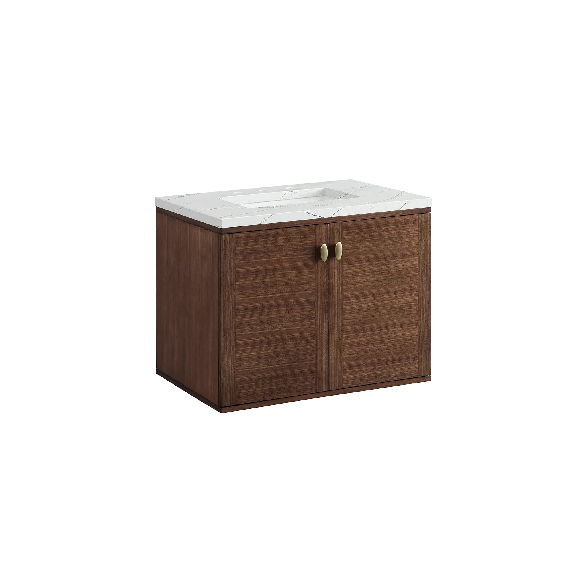 30" Amberly Single Vanity in Mid-Century Walnut-Ethereal Noctis Silestone-8" Widespread image 11