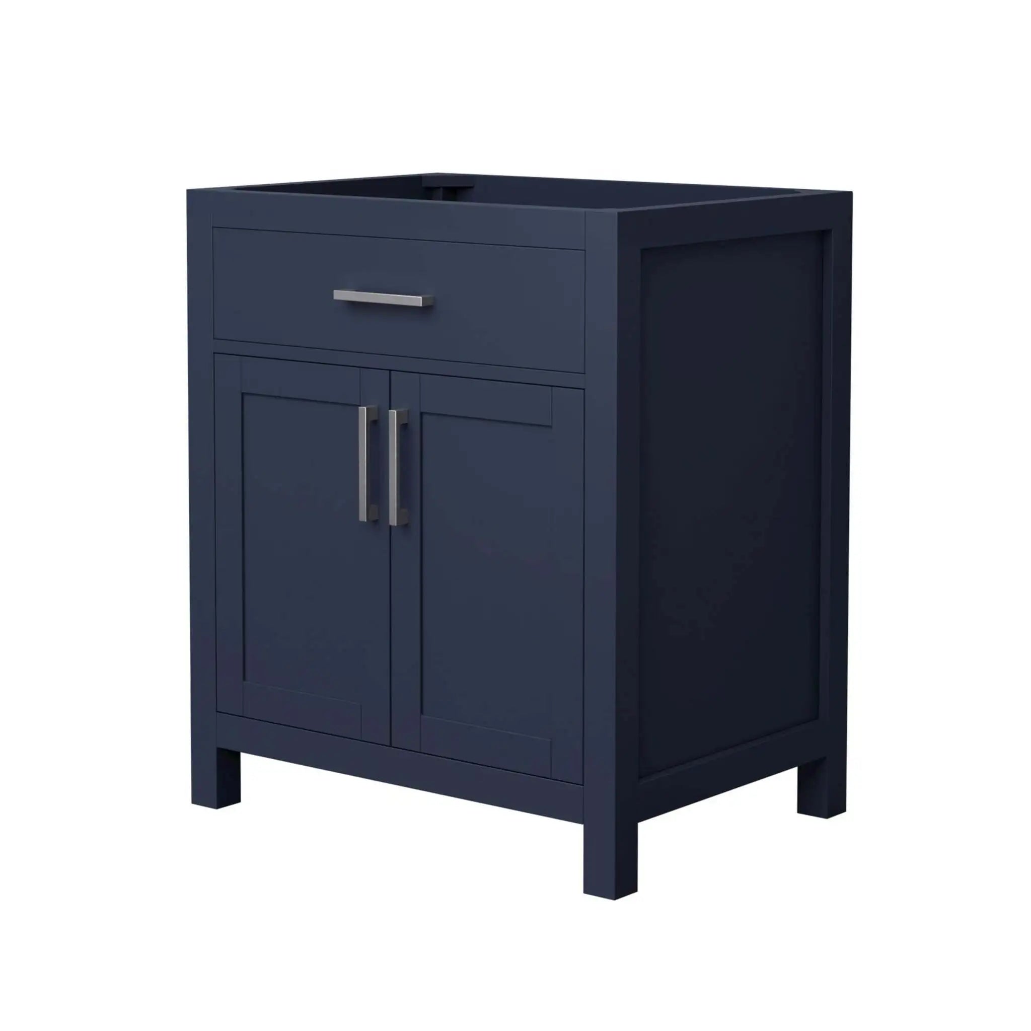 30" Beckett Single Bathroom Vanity in Dark Blue with Brushed Nickel Trim by Wyndham