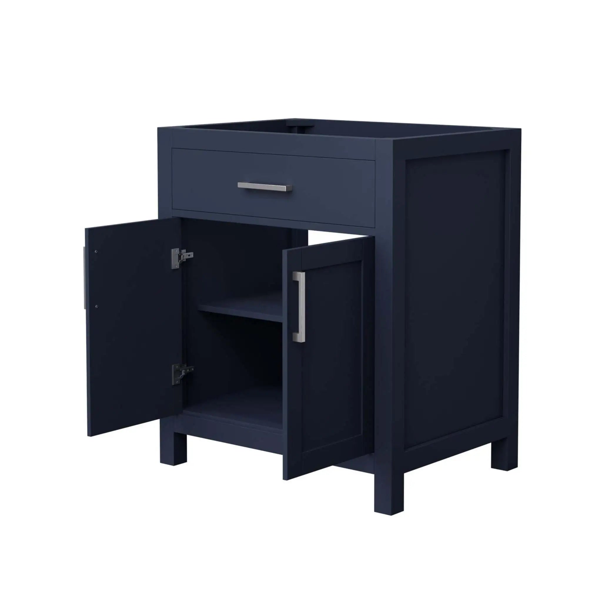 30" Beckett Single Bathroom Vanity in Dark Blue with Brushed Nickel Trim by Wyndham
