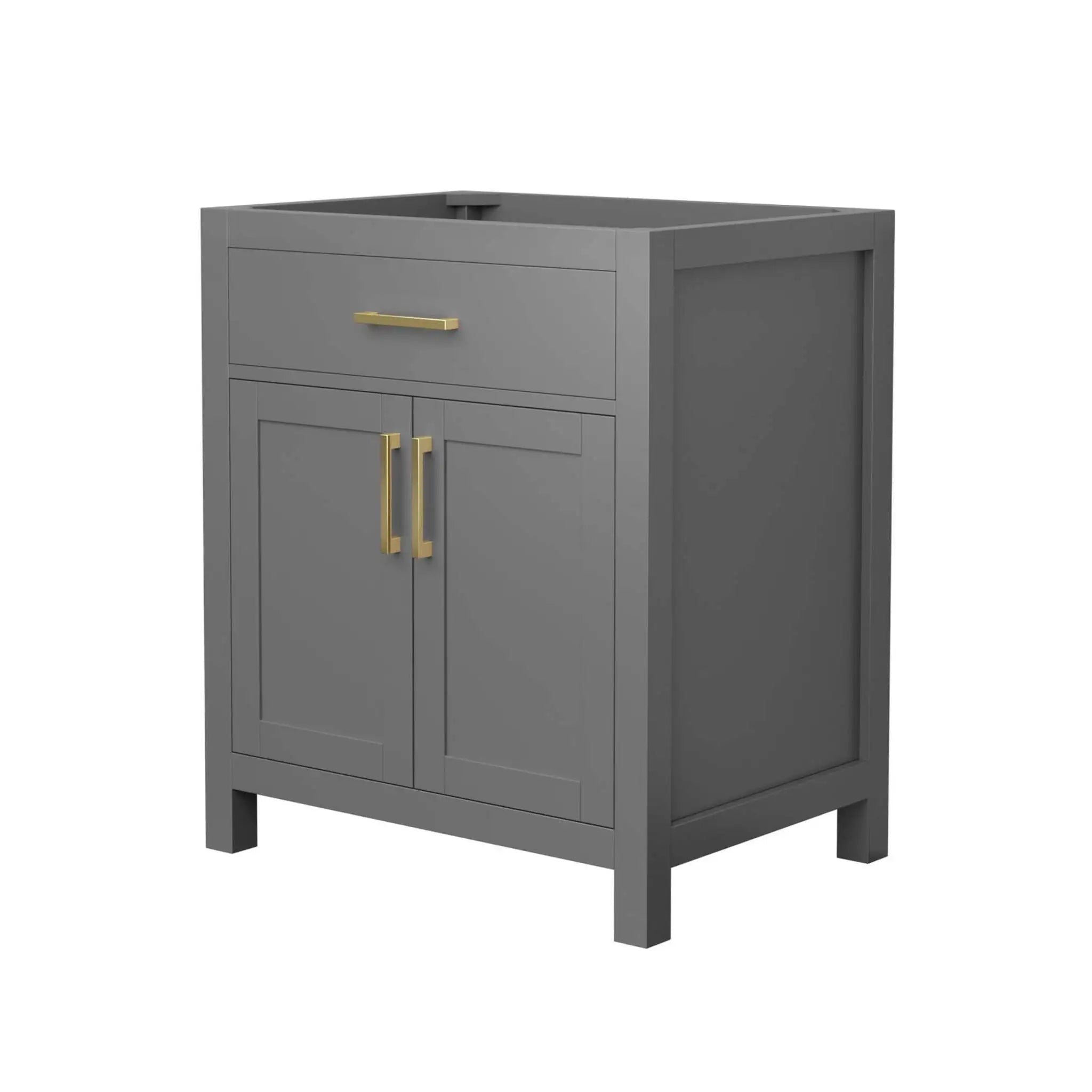 30" Beckett Single Bathroom Vanity in Dark Gray with Brushed Gold Trim by Wyndham