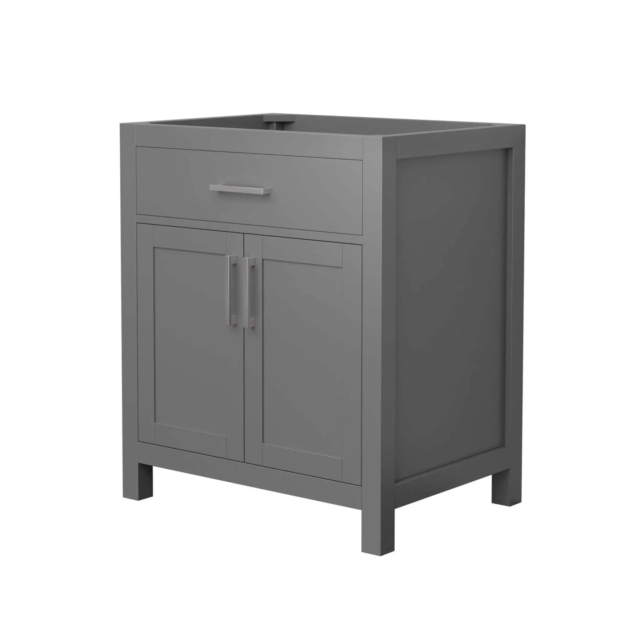 30" Beckett Single Bathroom Vanity in Dark Gray with Brushed Nickel Trim by Wyndham