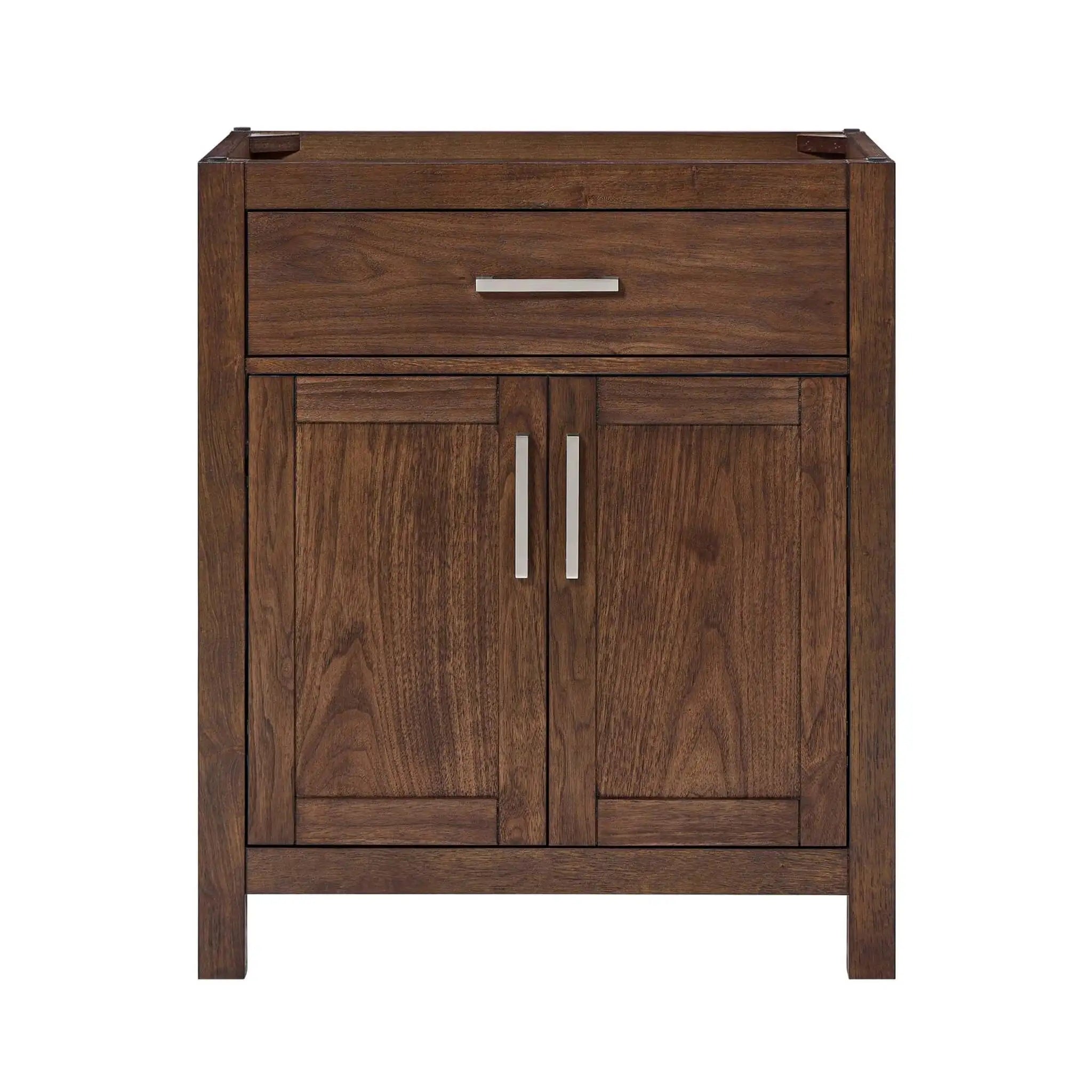 30" Beckett Single Bathroom Vanity in Dark Walnut with Brushed Nickel Trim by Wyndham