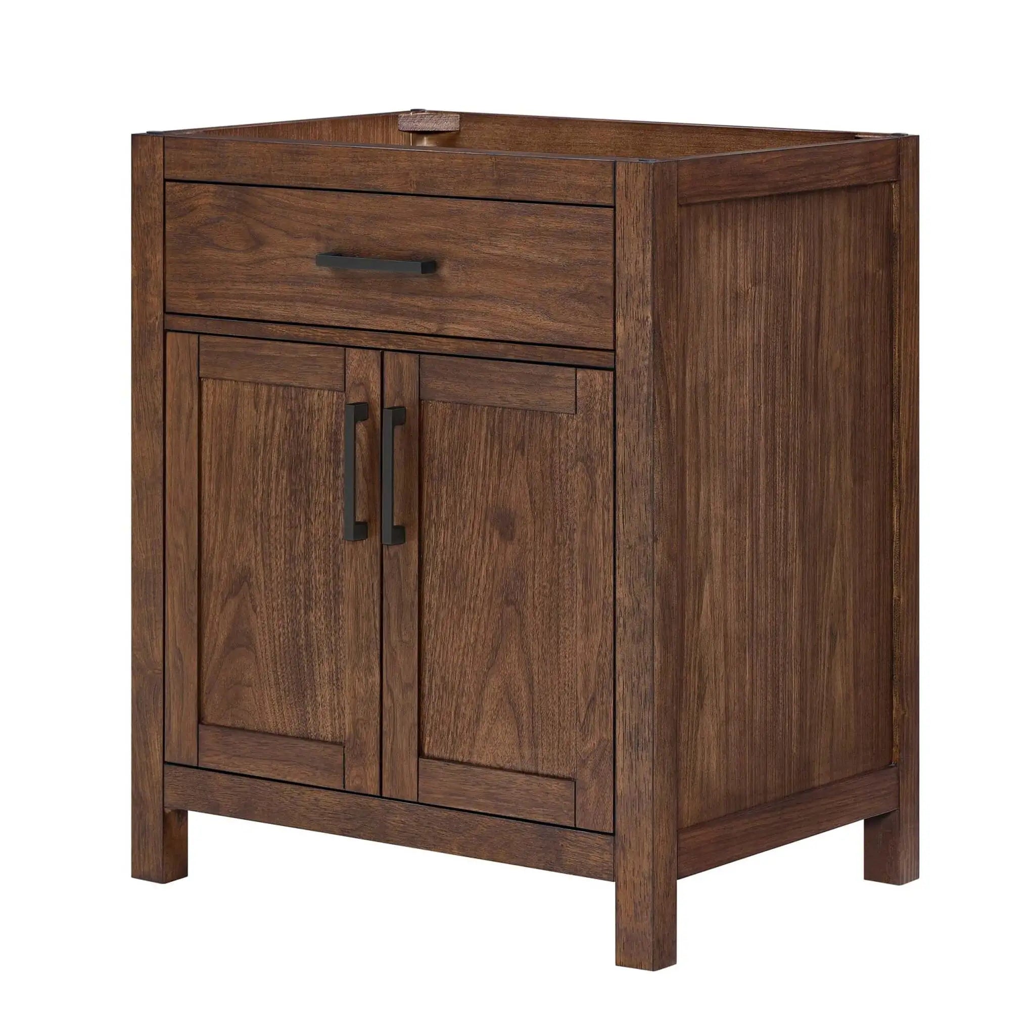 30" Beckett Single Bathroom Vanity in Dark Walnut with Matte Black Trim by Wyndham