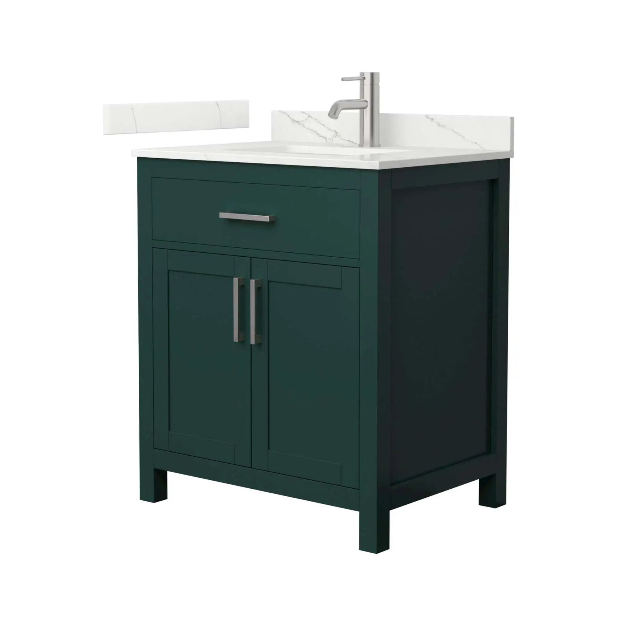 30" Beckett Single Bathroom Vanity in Green with Brushed Nickel Trim by Wyndham
