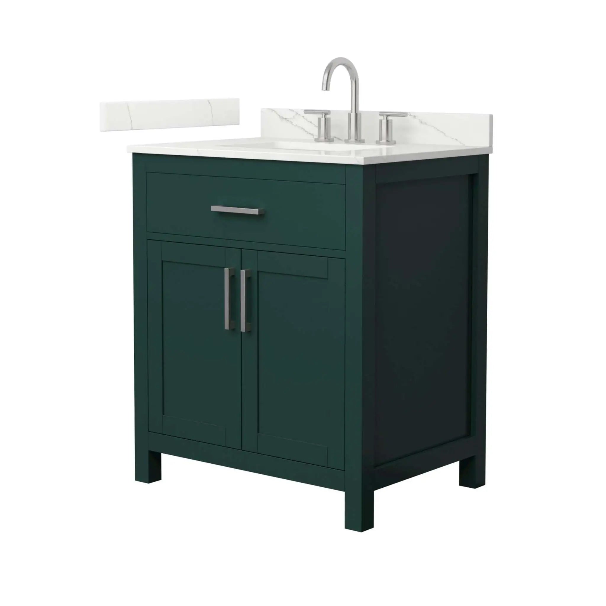30" Beckett Single Bathroom Vanity in Green with Brushed Nickel Trim by Wyndham